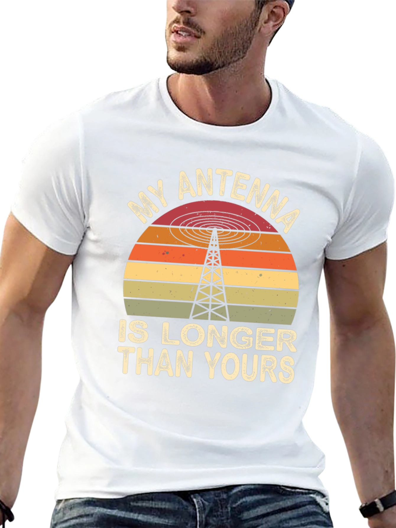 Black My Antenna is Longer Than Yours Funny T-Shirt view 13