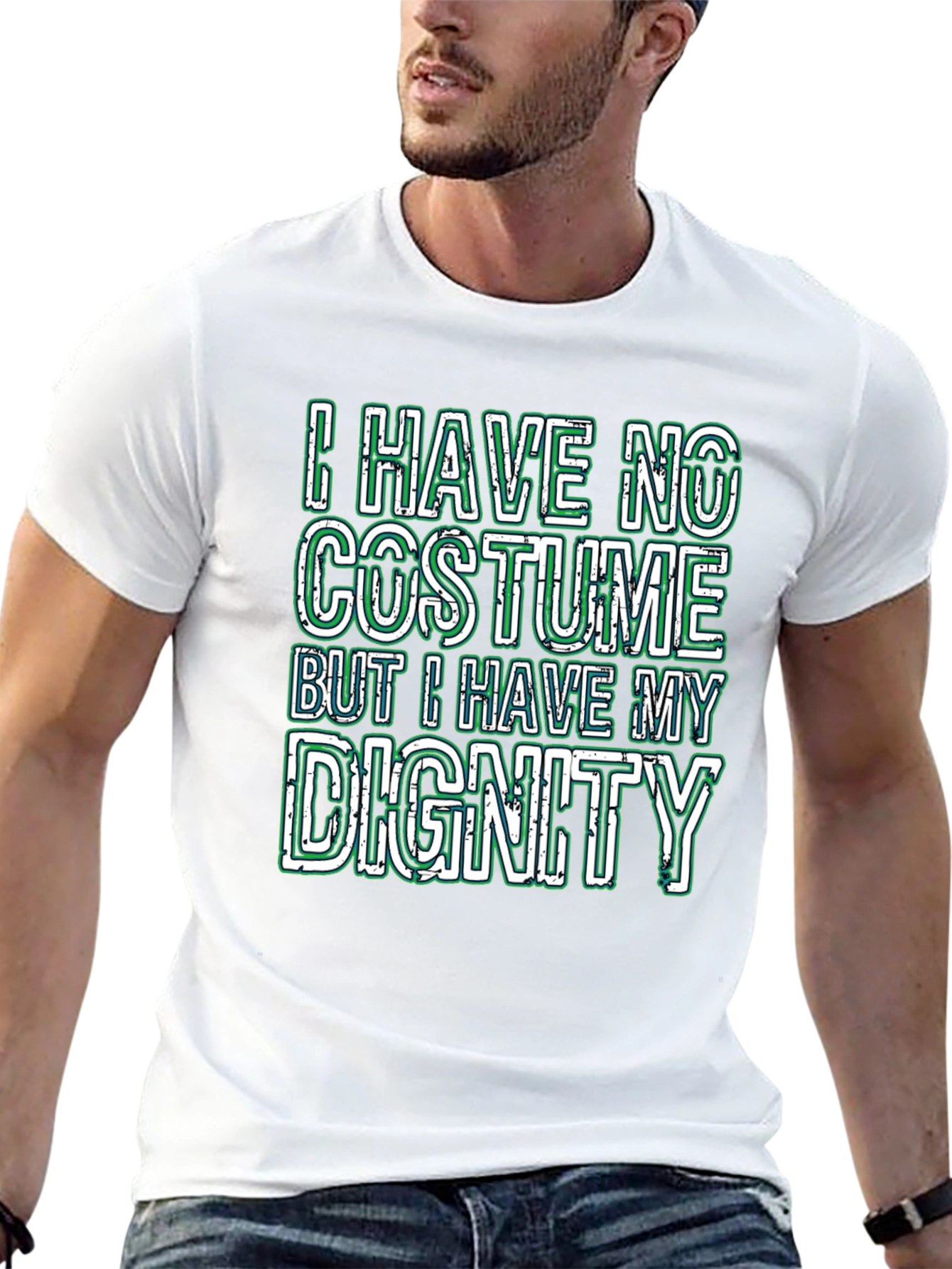 Black Funny "I Have No Costume" Graphic T-Shirt view 13
