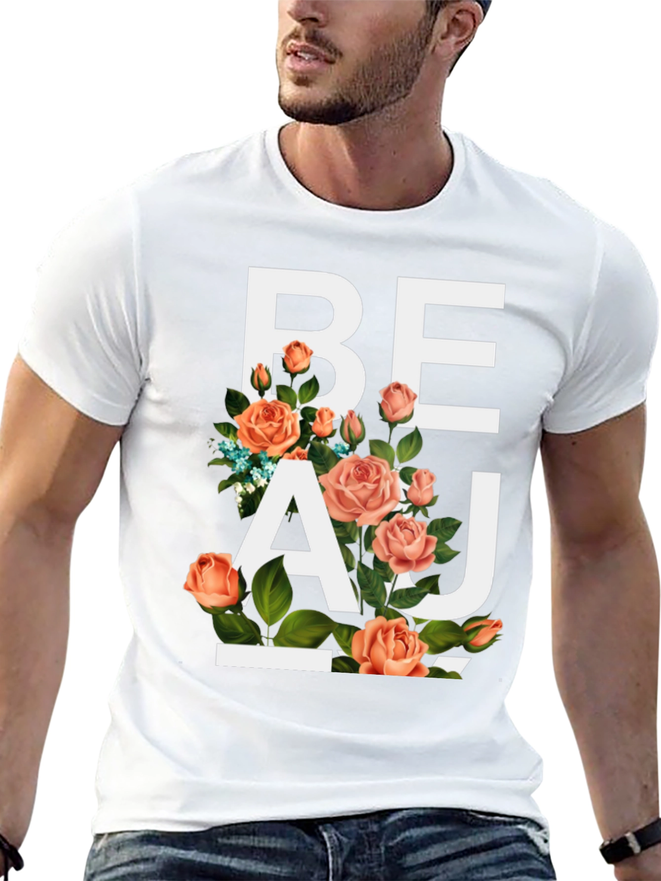 Black Floral Beau T-Shirt - Stylish Graphic Tee view 13