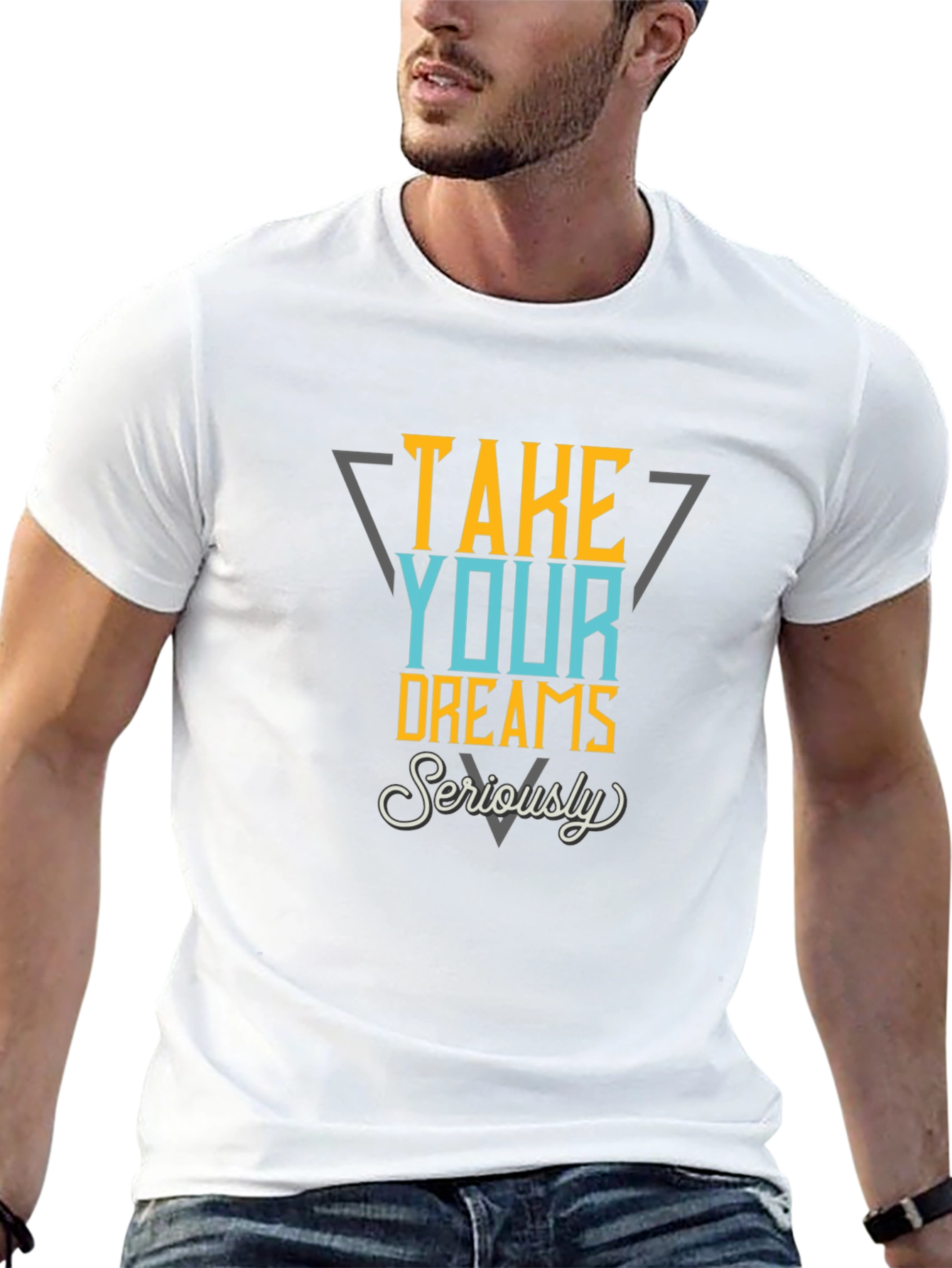 Black Take Your Dreams Seriously Graphic Tee view 13