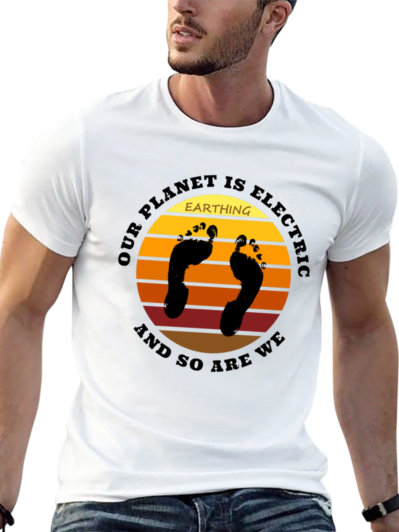 Black Electric Planet Earth T-Shirt view 13