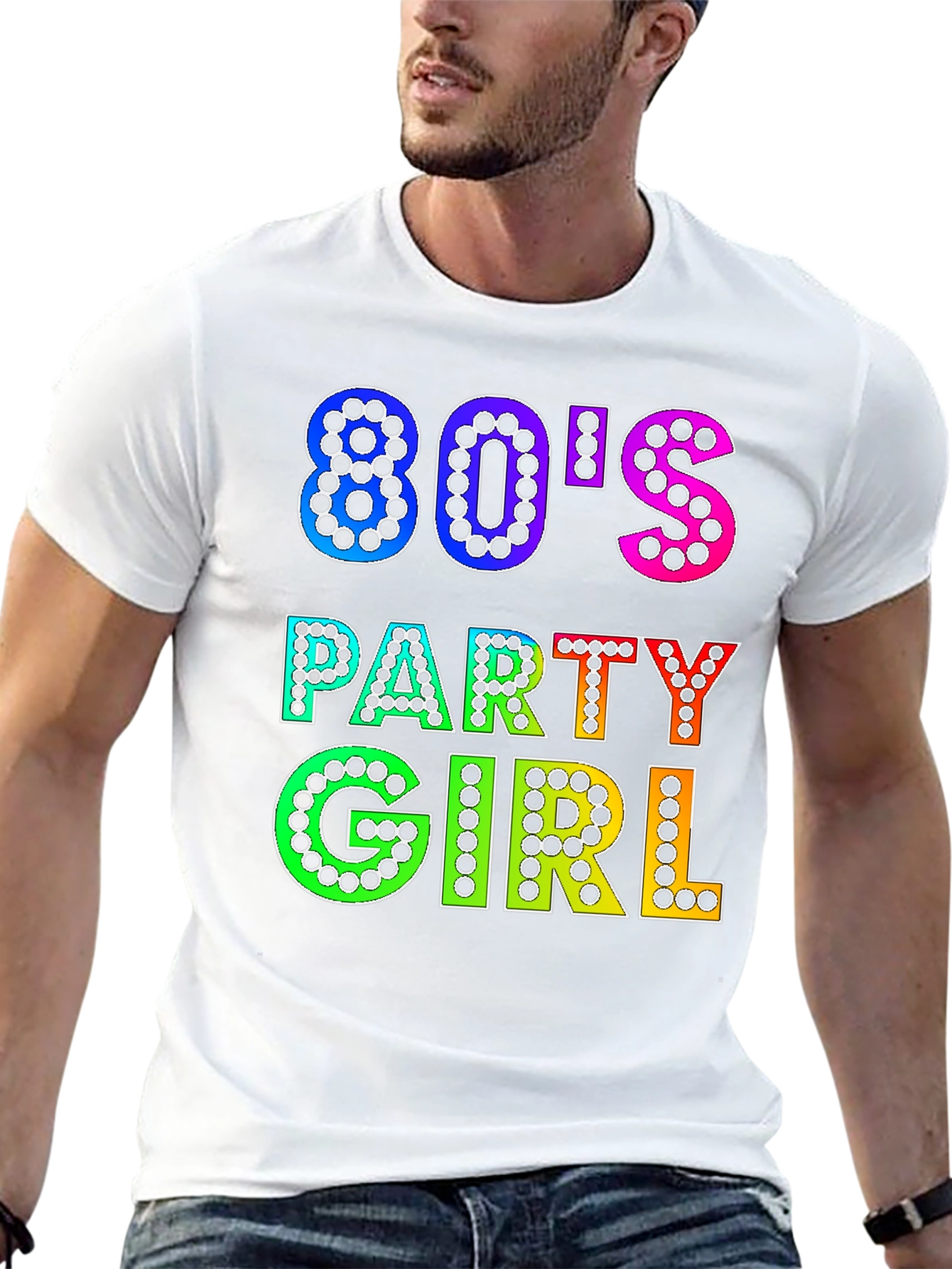 Black 80's Party Girl Graphic Tee - Retro Style view 13