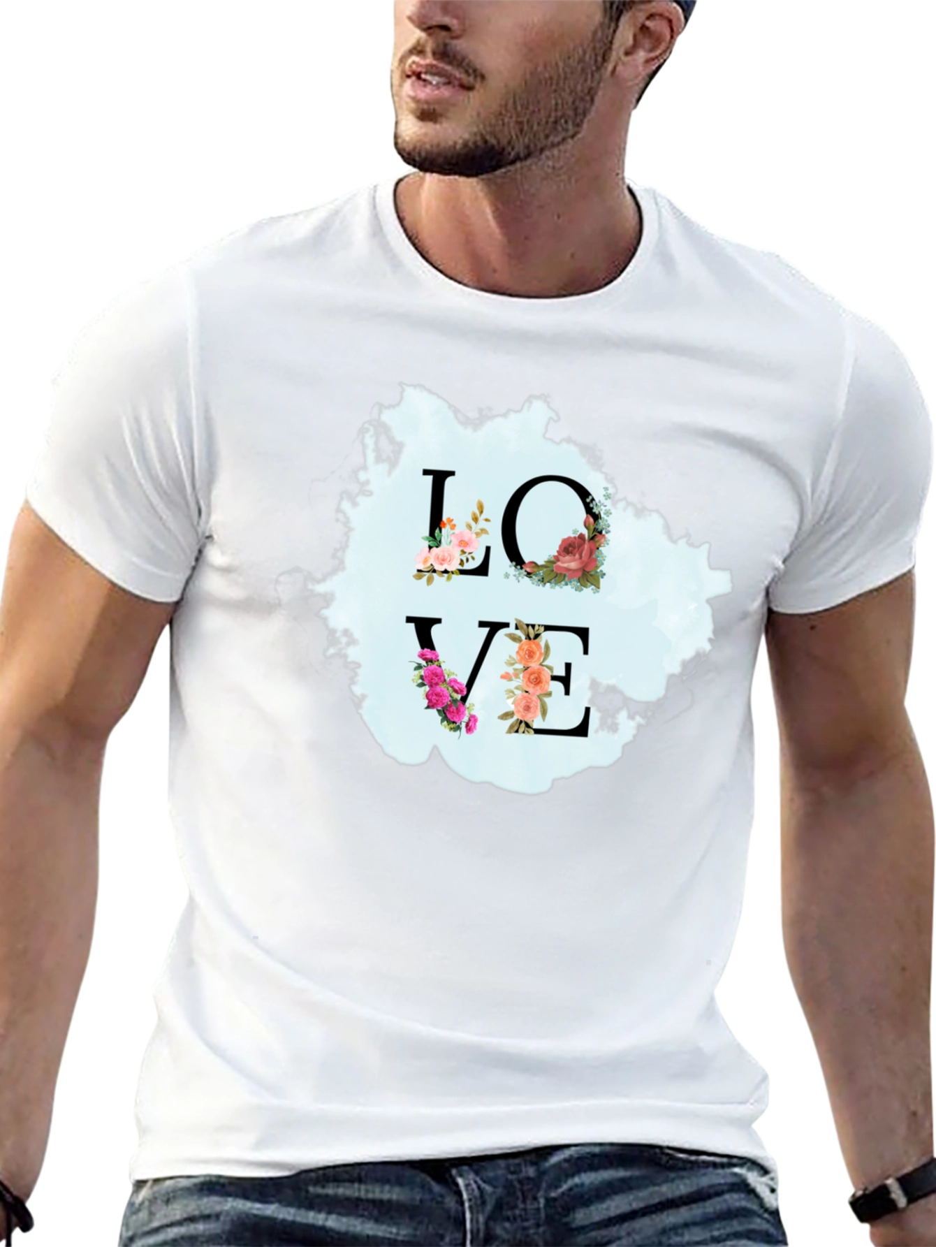 Black Floral Love T-Shirt - Stylish Graphic Tee view 13