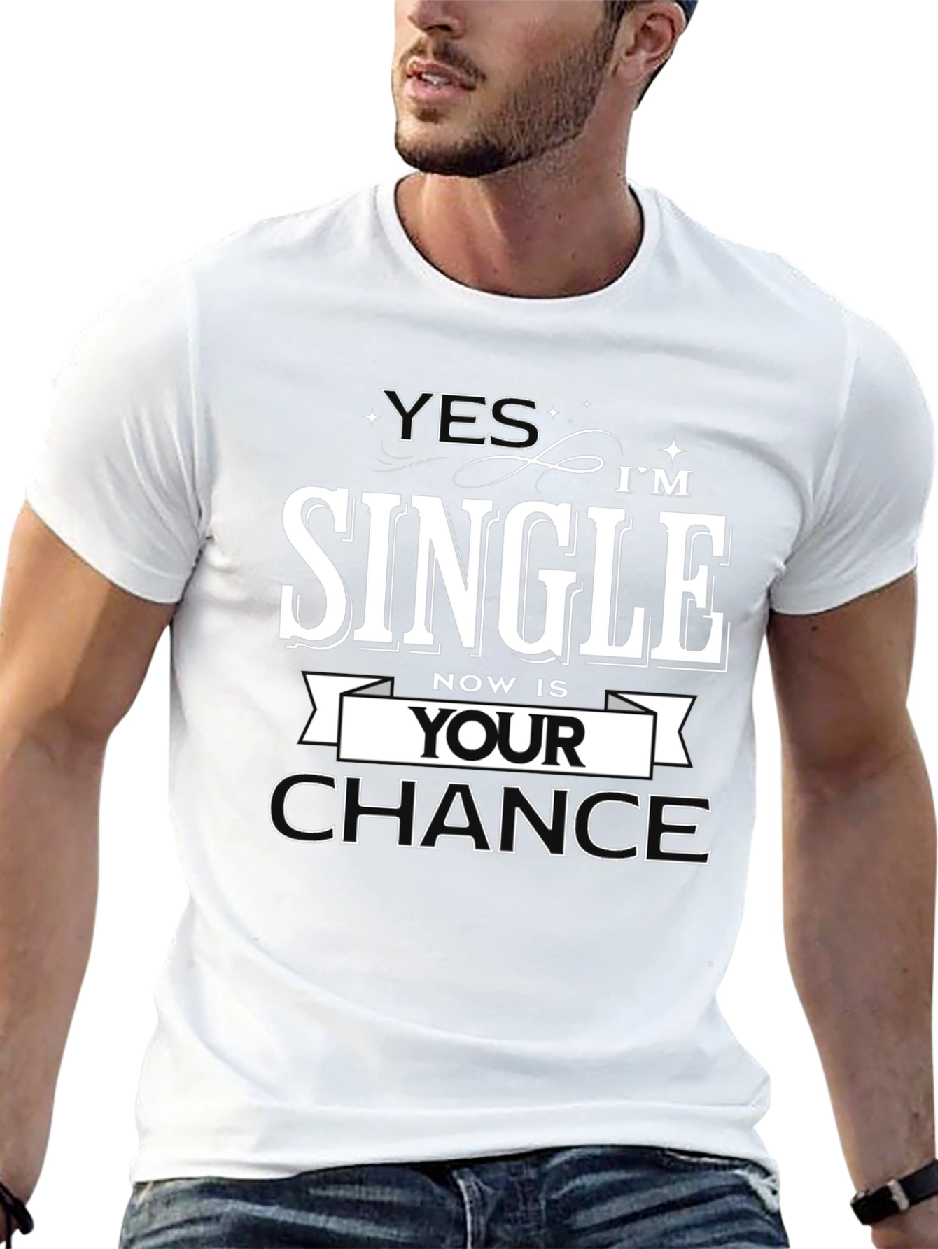 Black Yes I'm Single, Now is Your Chance T-Shirt view 13