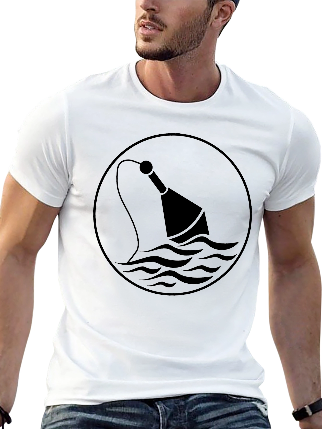 Black Black Nautical Buoy Graphic T-Shirt view 13