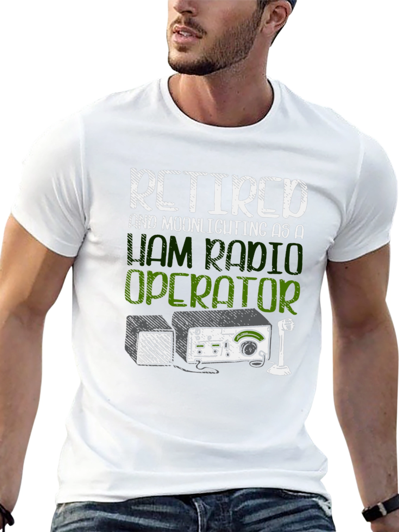 Black Retired Ham Radio Operator T-Shirt view 13