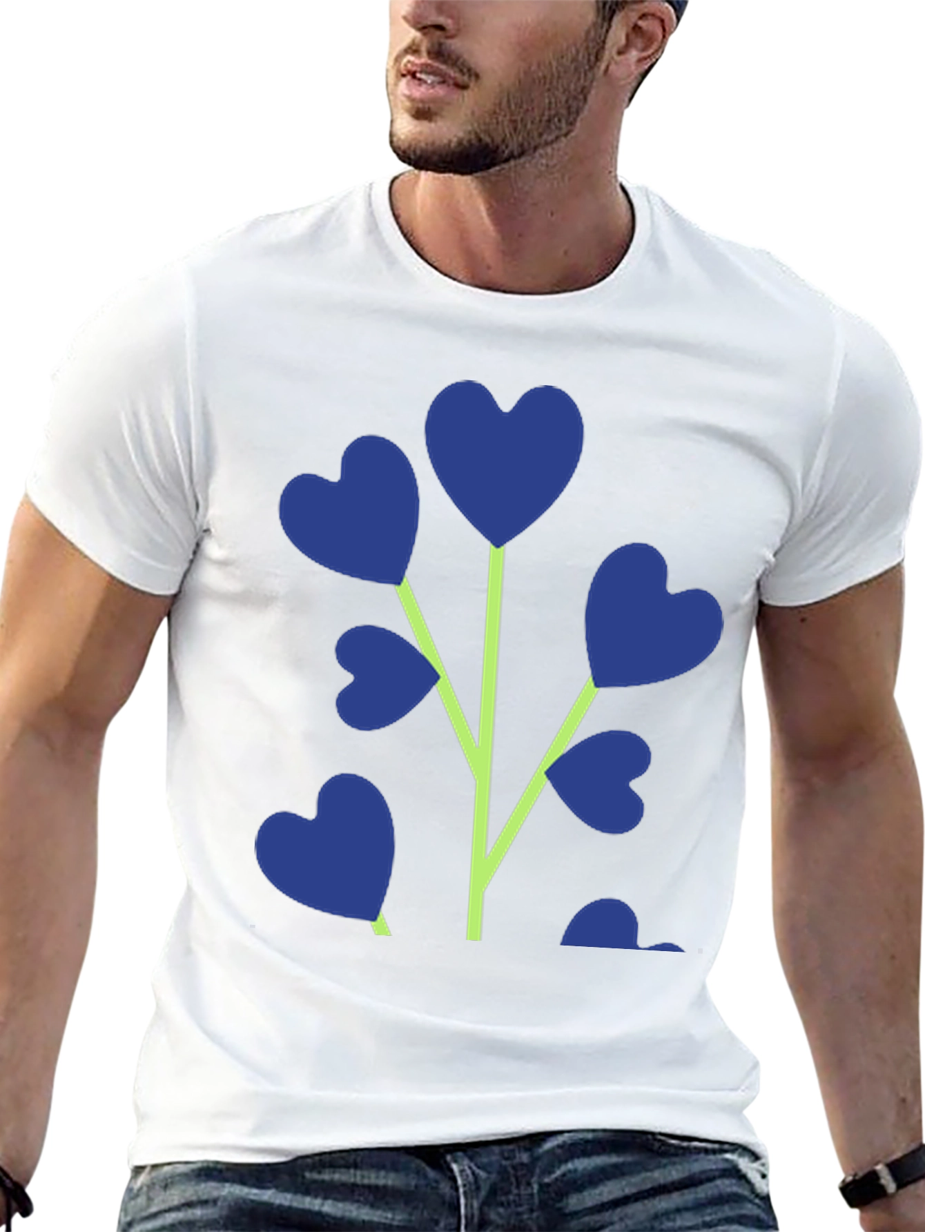 Black Heart Plant Graphic T-Shirt - Stylish Men's Tee view 13
