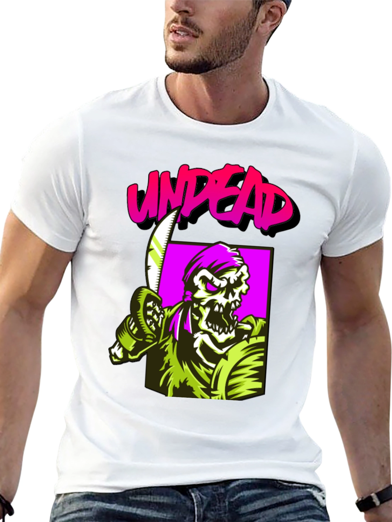 Black Undead Graphic Tee - Black Cotton Shirt view 13