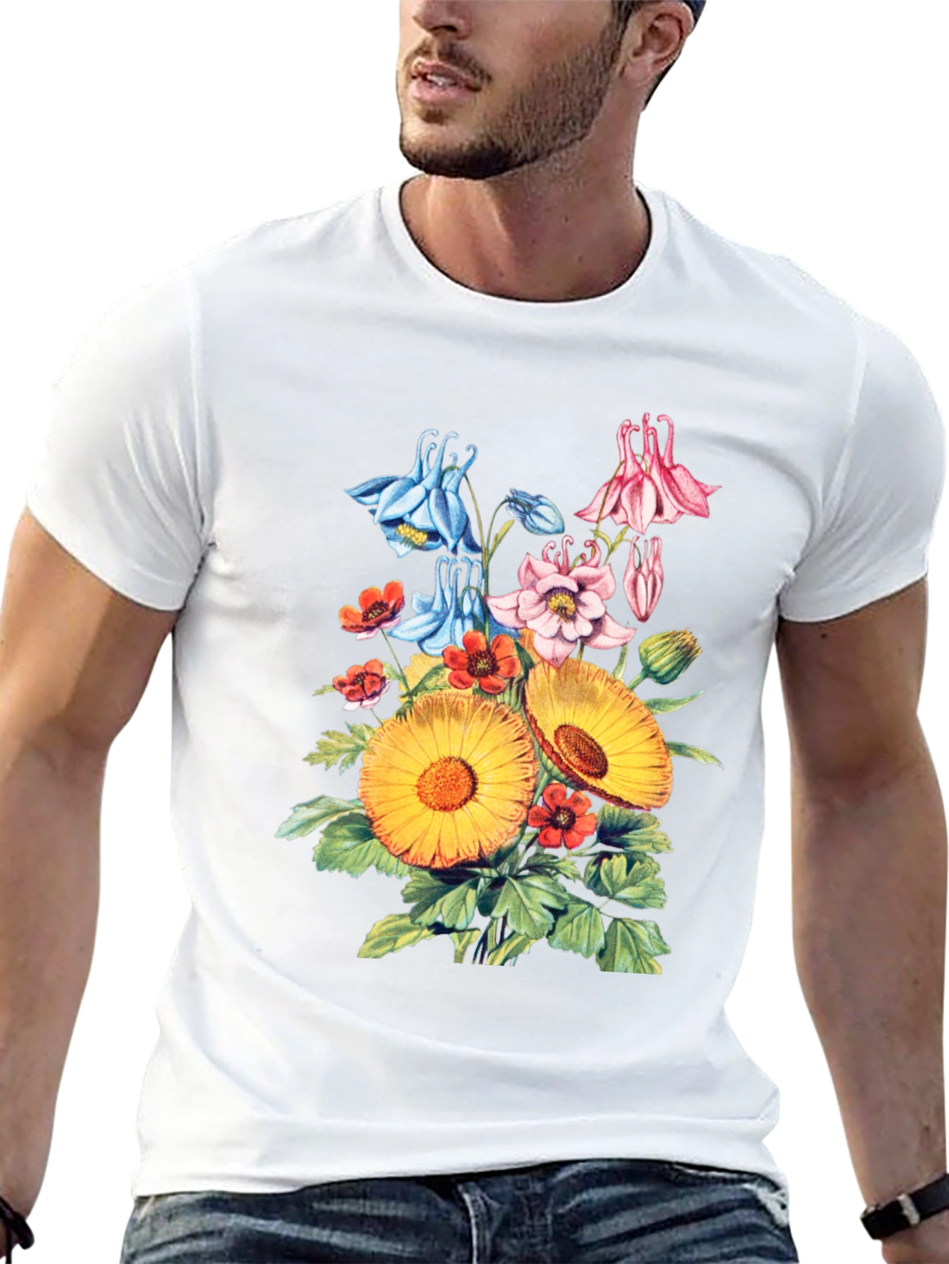 Floral Bouquet T-Shirt - Vintage Botanical Print - 13