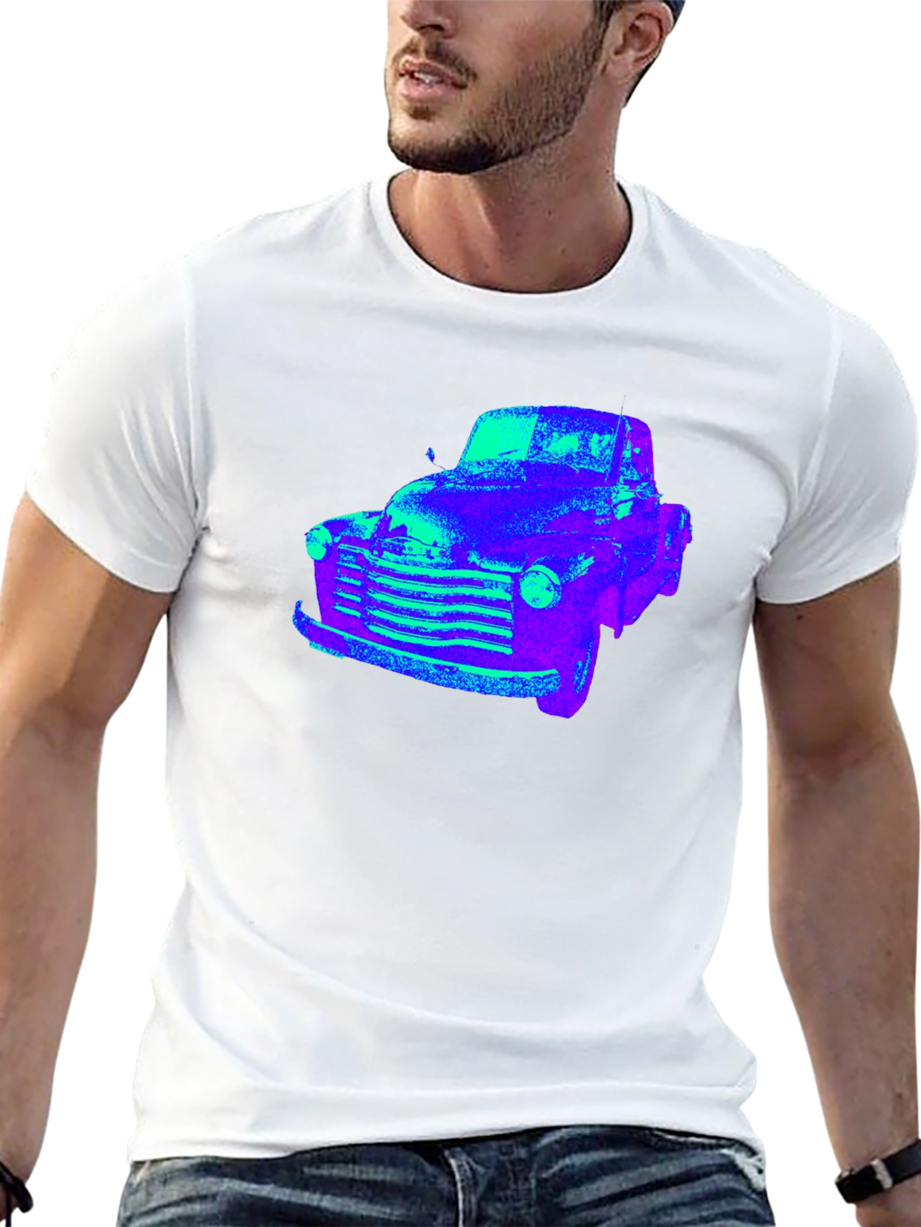 Black Vintage Truck Graphic Tee - Retro Style view 13