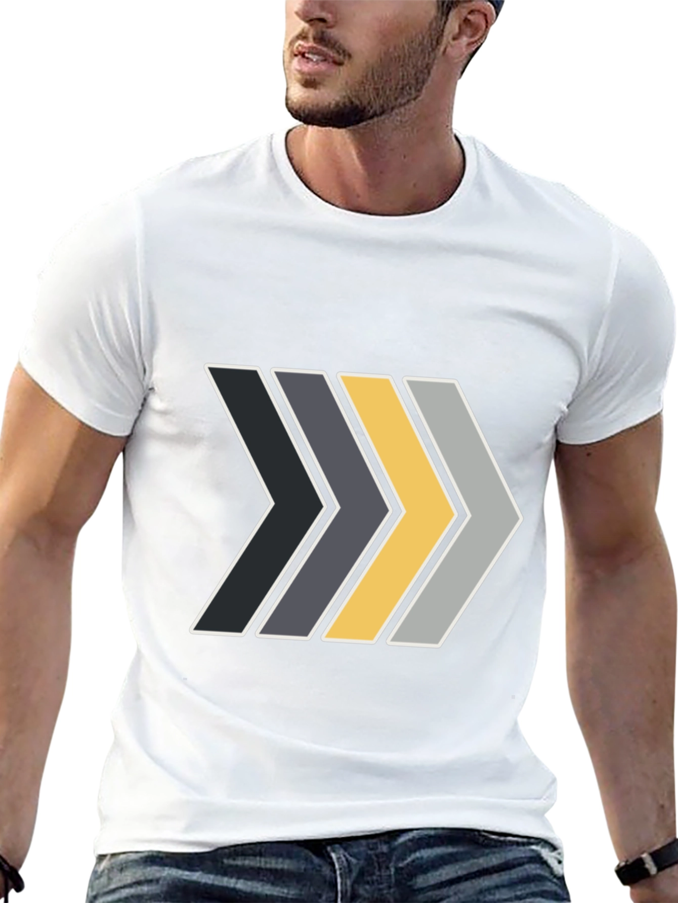 Black Stylish Arrow Graphic Tee - Modern Design view 13