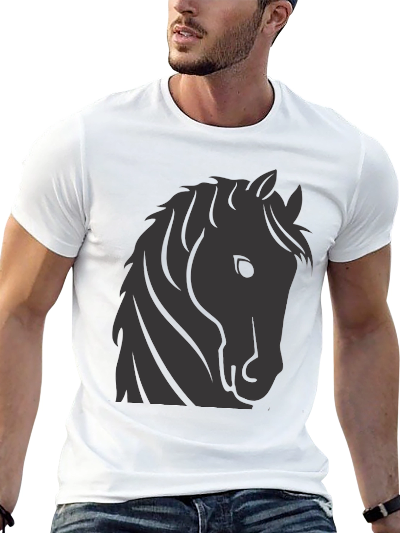 Black Horse Graphic Tee - Stylish Black T-Shirt view 13