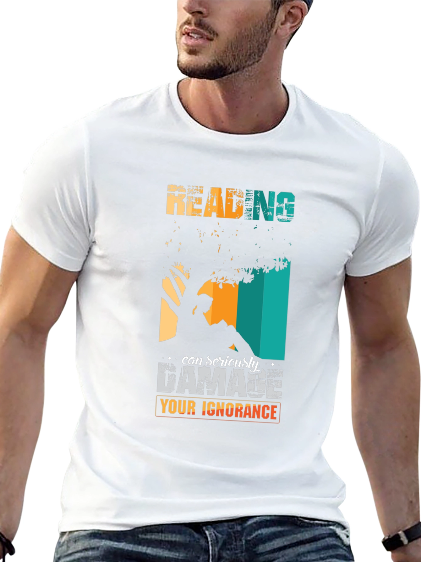 Black Reading Can Damage Ignorance Graphic Tee view 13