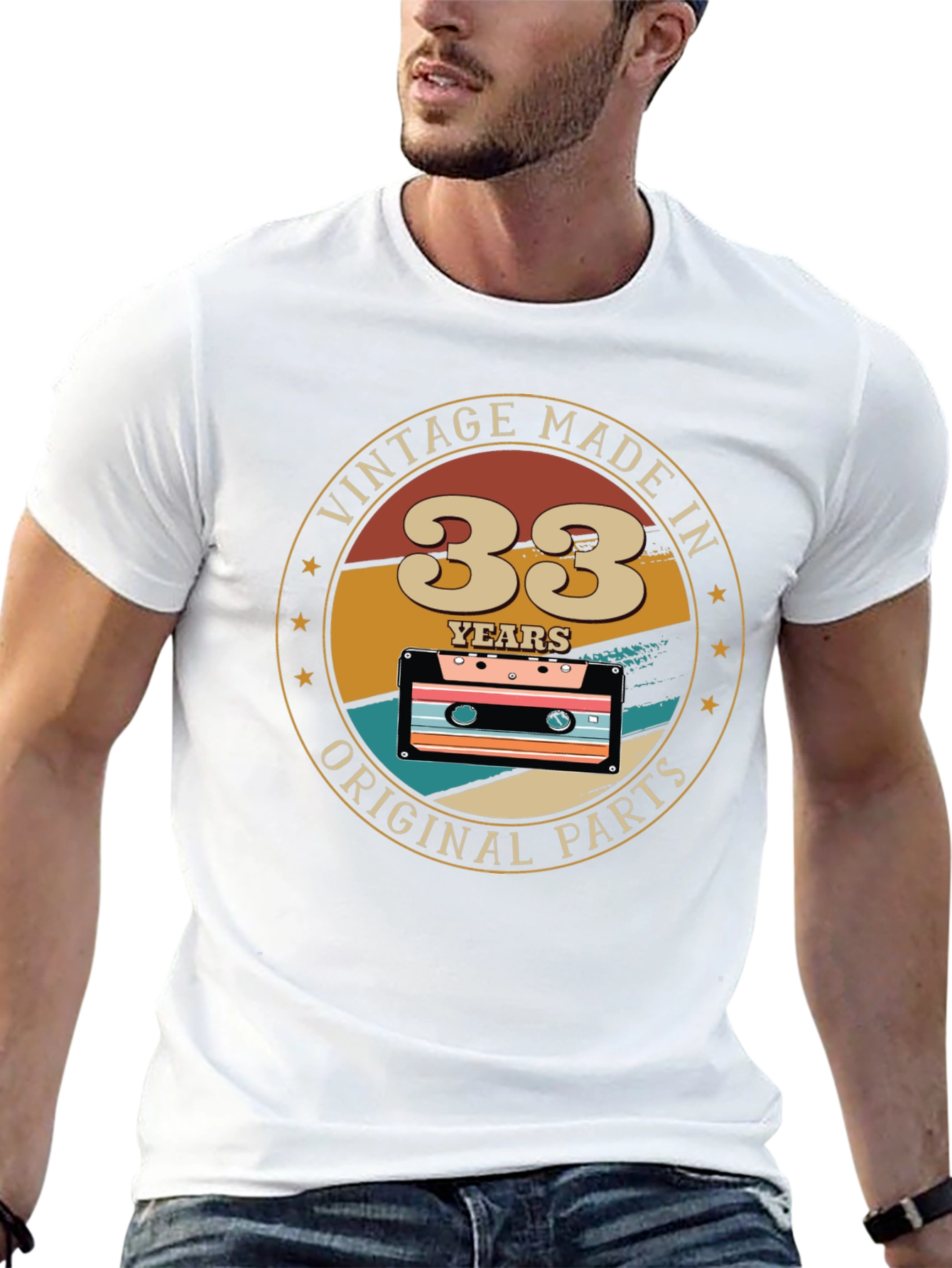 Black Vintage 33 Years Original Parts T-Shirt view 13