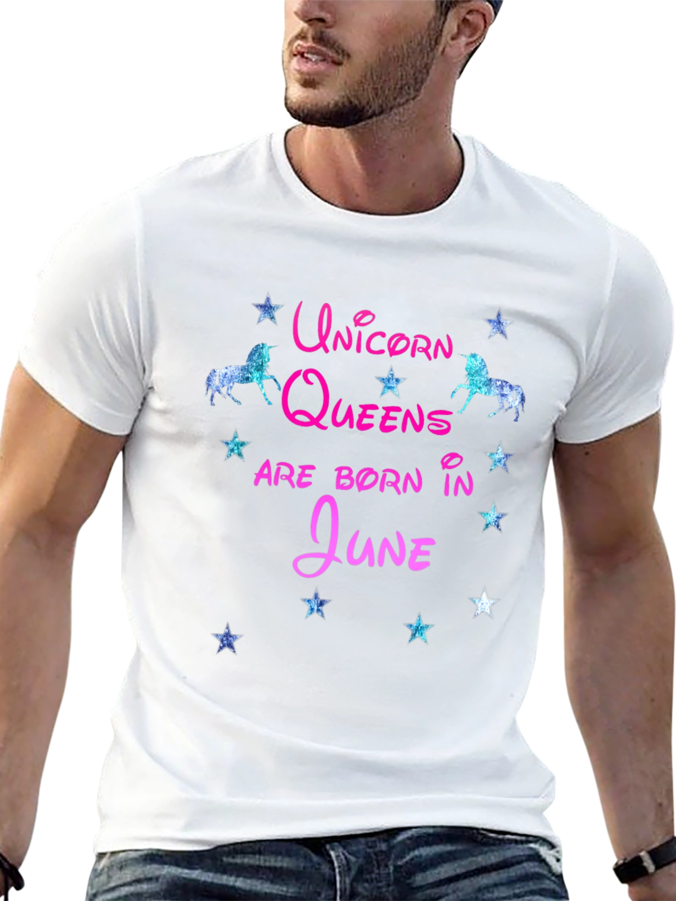 Black Unicorn Queens Born in June T-Shirt view 13