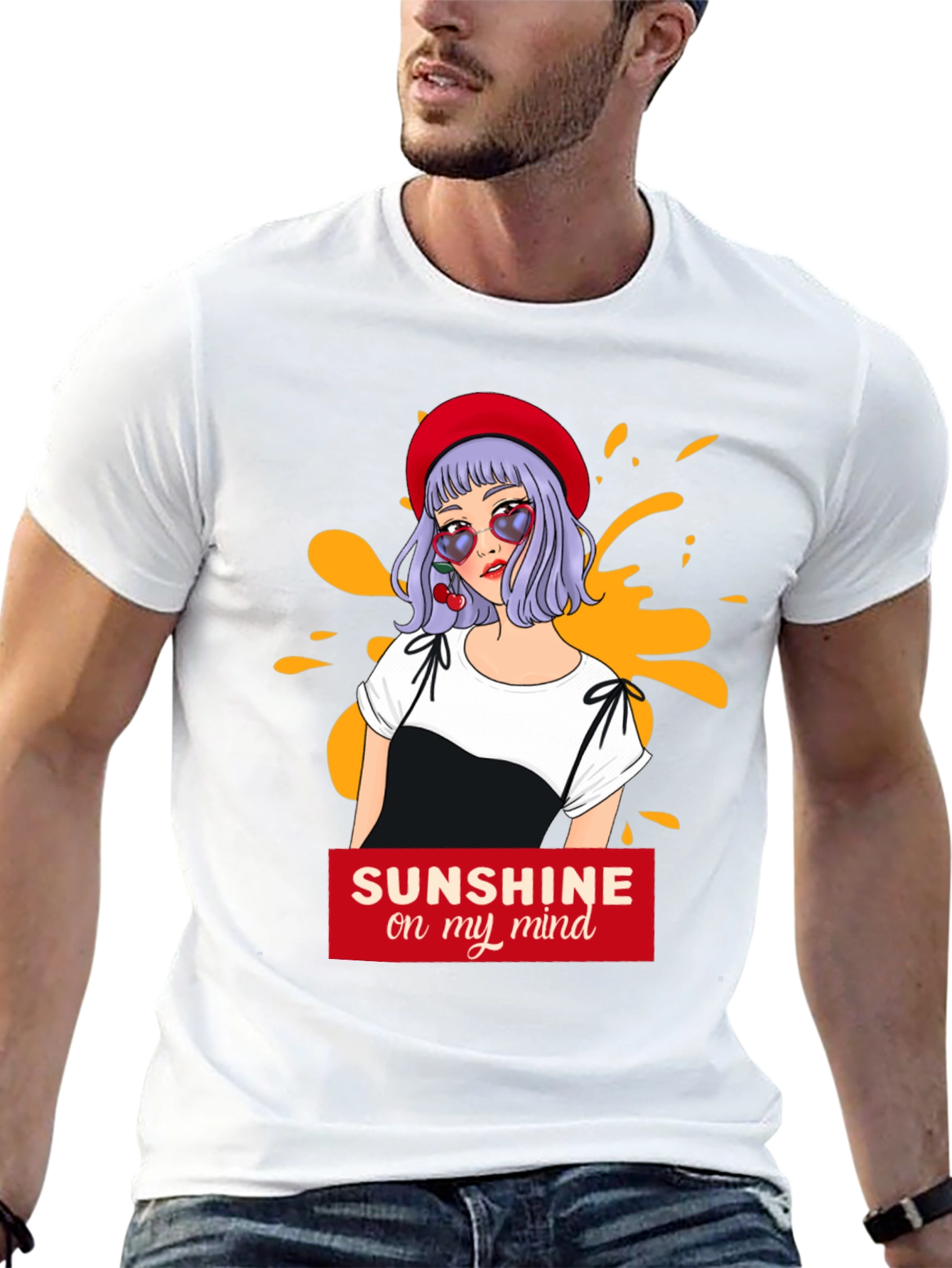 Black Sunshine Mind T-Shirt - Fun Graphic Tee view 13