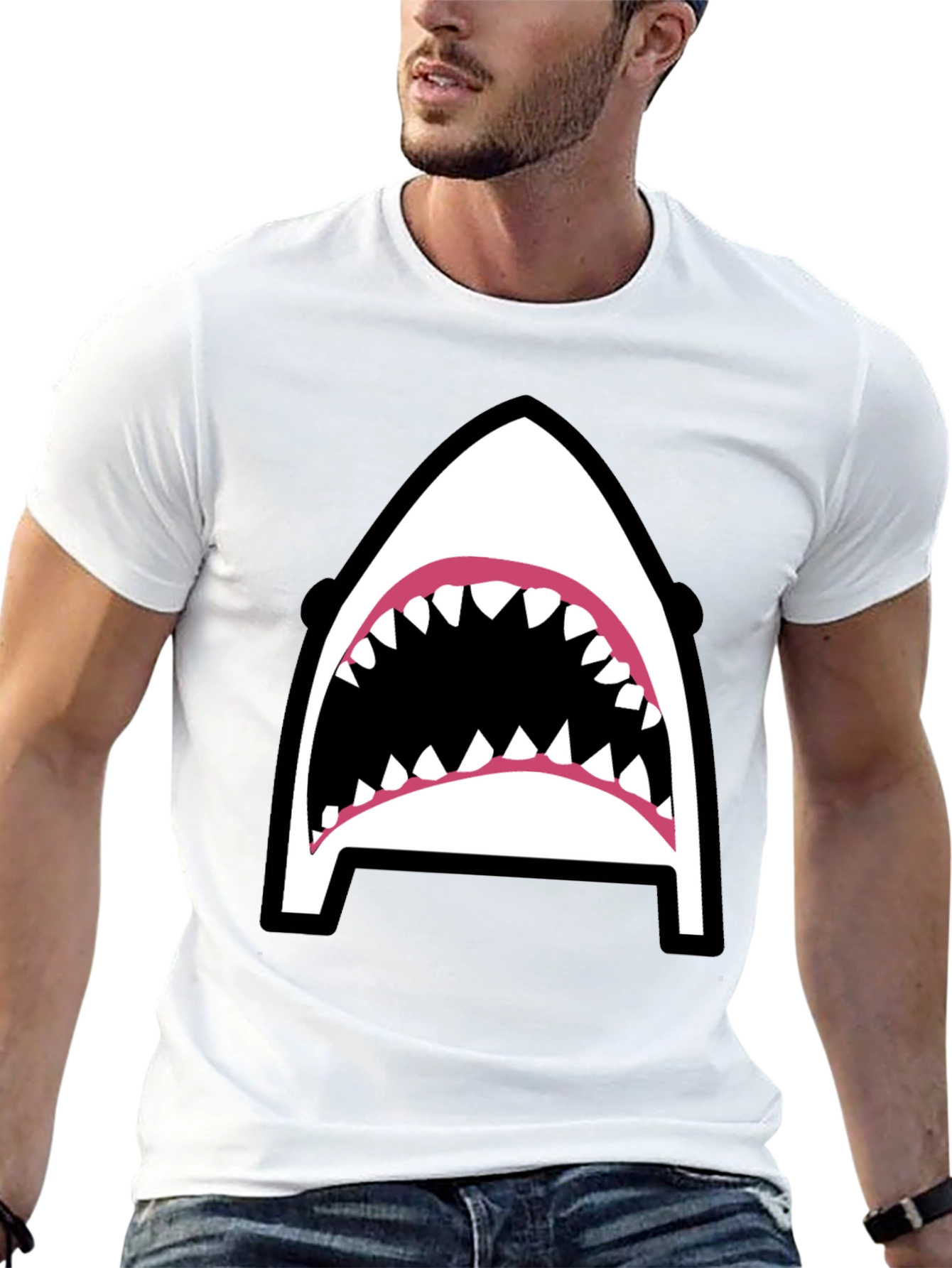 Black Shark Graphic Tee - Black Cotton Blend view 13