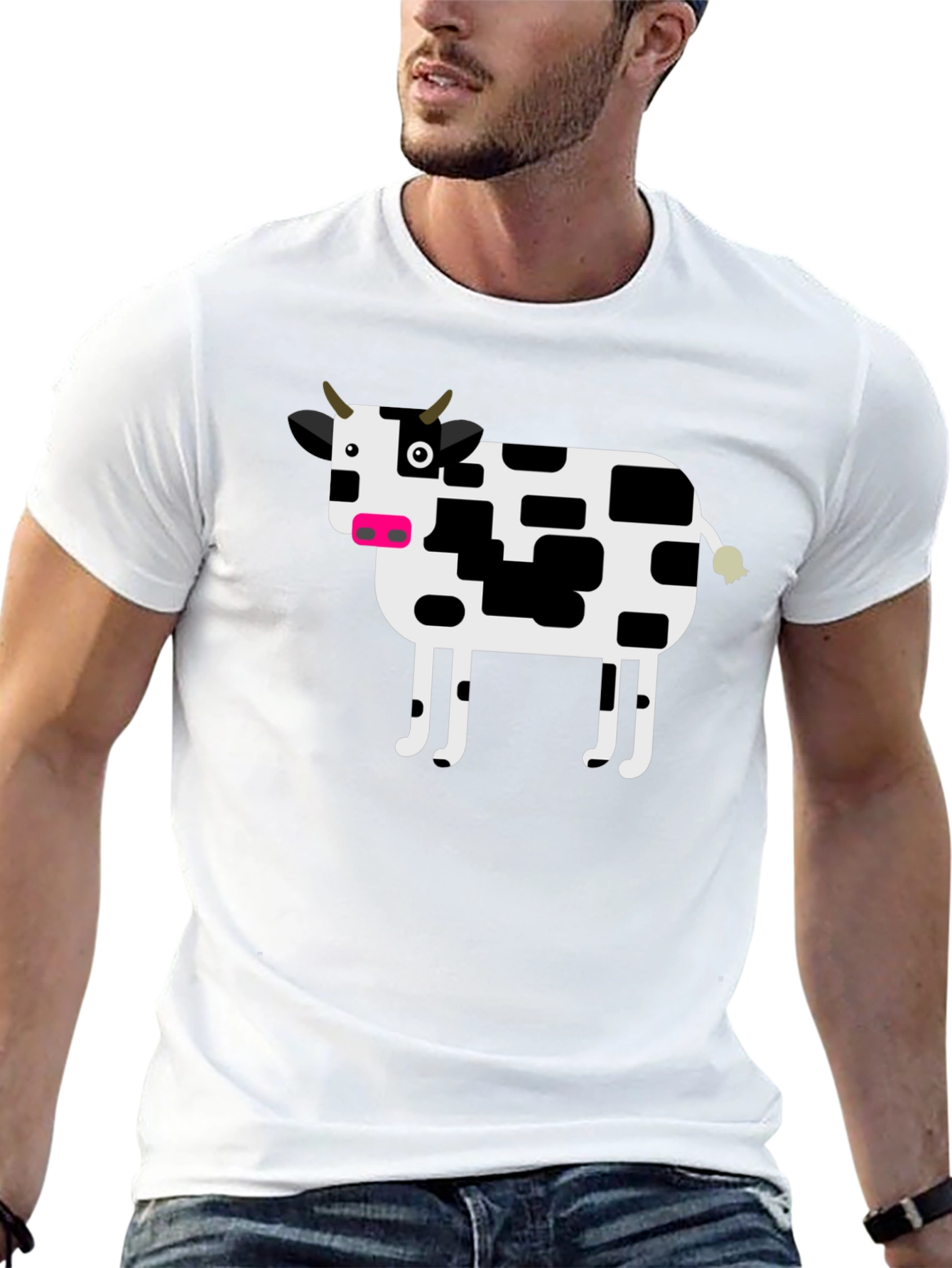 Black Cow Graphic T-Shirt - Black Cotton Tee view 13