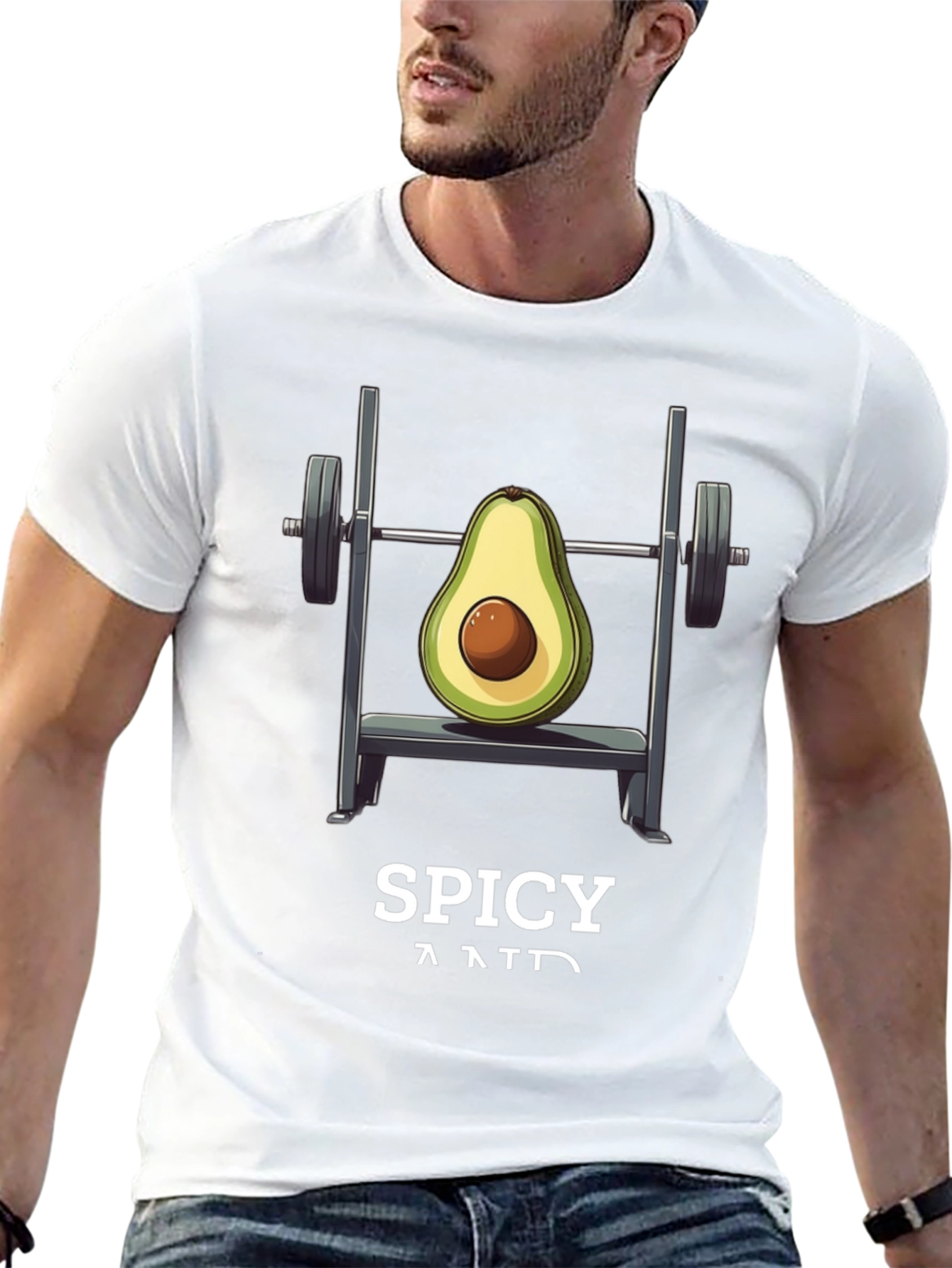 Black Avocado Gym Workout T-Shirt - Spicy and Fit! view 13