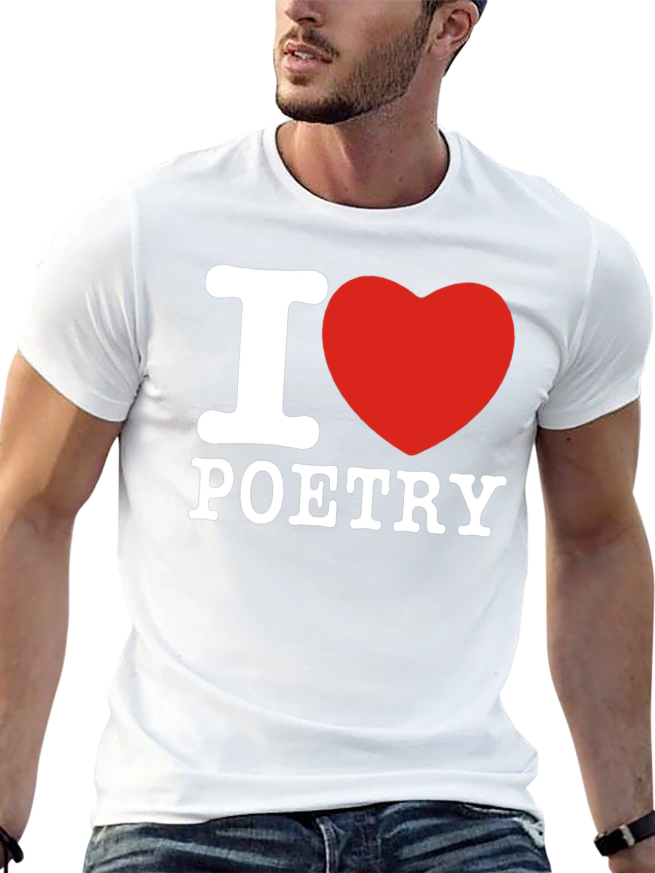Black I Heart Poetry Graphic Tee - Soft Cotton Blend Shirt view 13