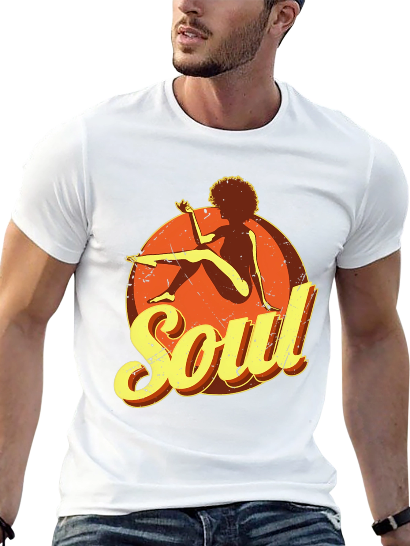 Black Retro Soul Graphic T-Shirt view 13