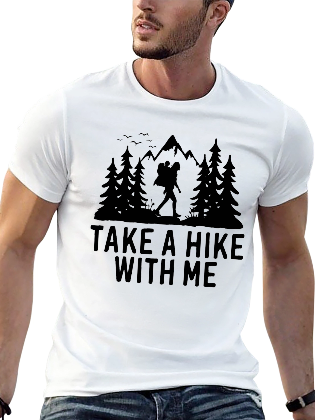 Black Take a Hike With Me Graphic Tee - Black view 13