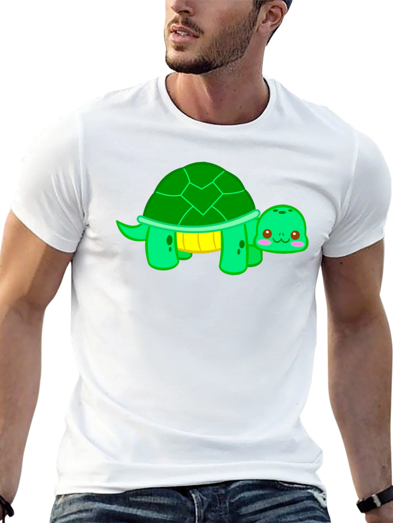 Black Cute Turtle Graphic T-Shirt - Black view 13