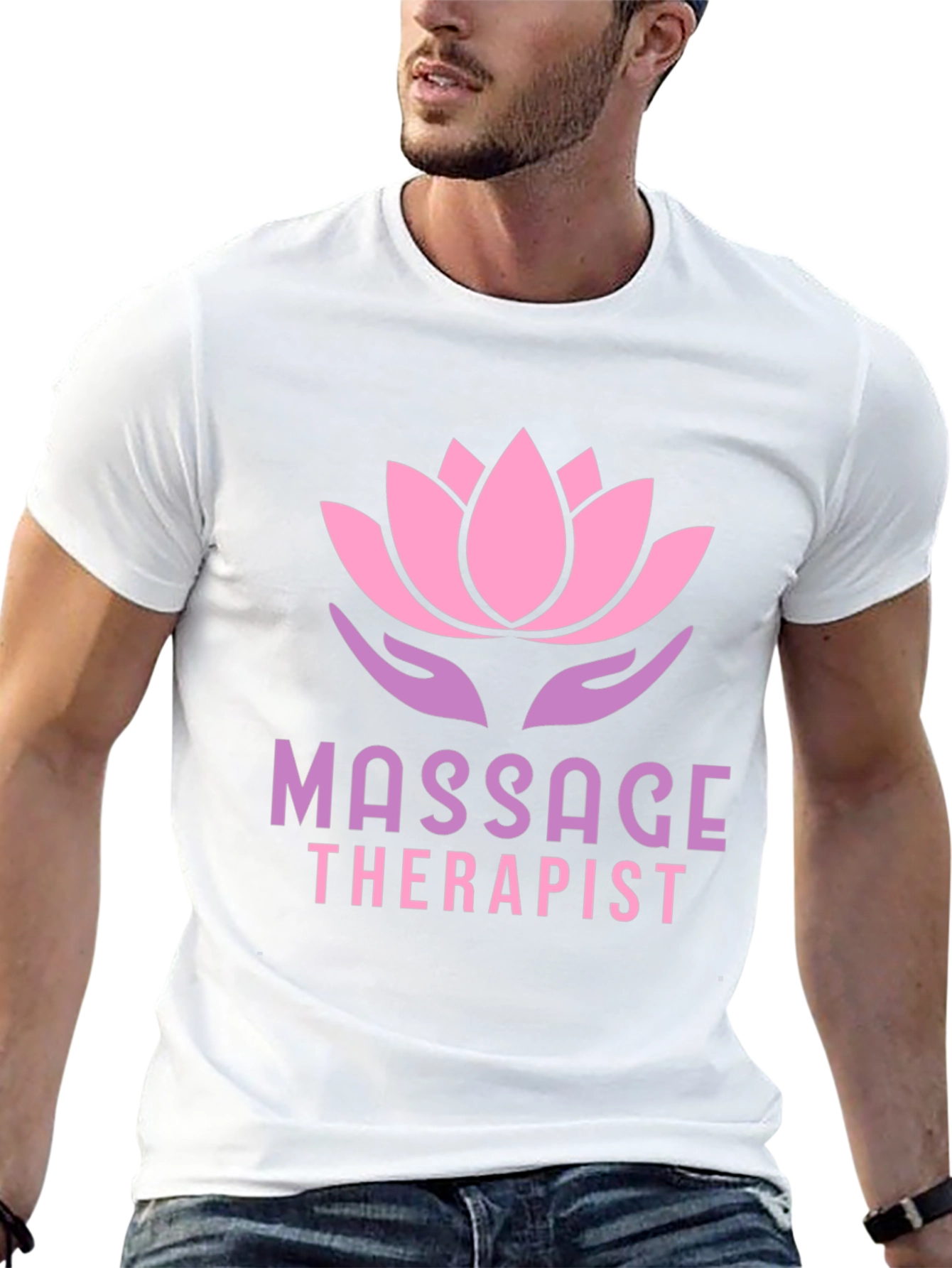 Black Massage Therapist Lotus Flower T-Shirt view 13
