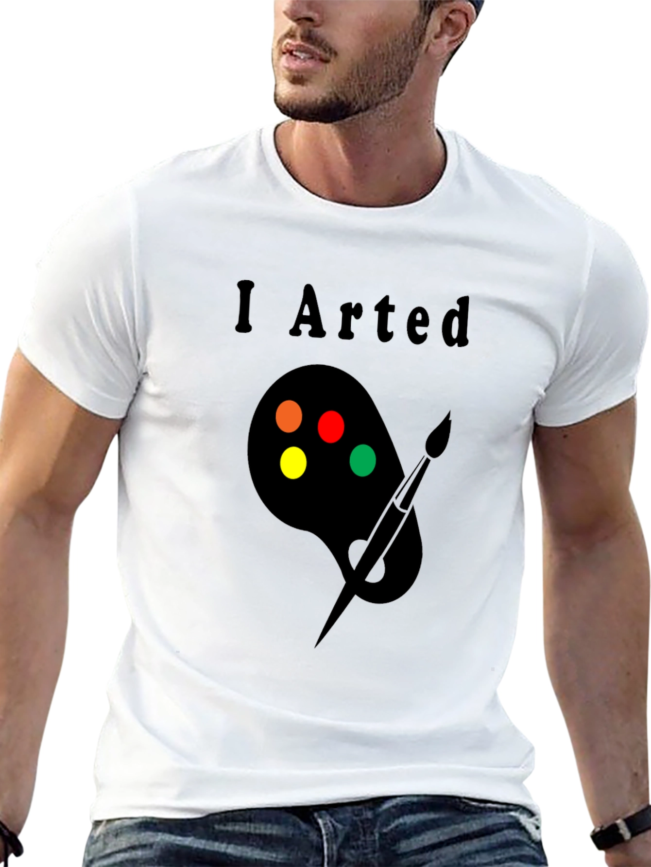 Black I Arted T-Shirt - Painter Palette Design view 13