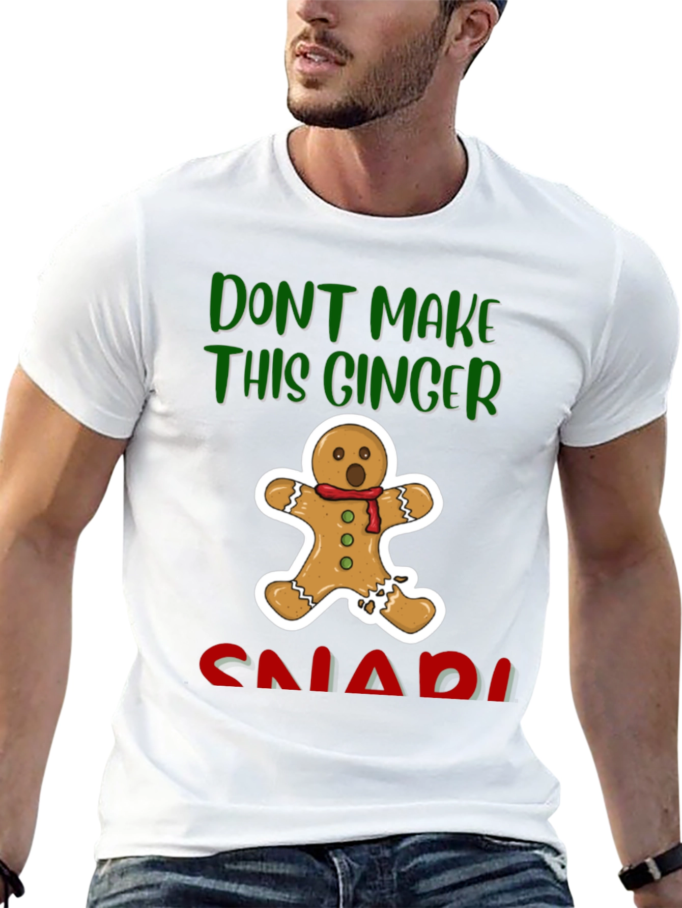 Black Gingerbread Man T-Shirt - Don't Make This Ginger Snap view 13