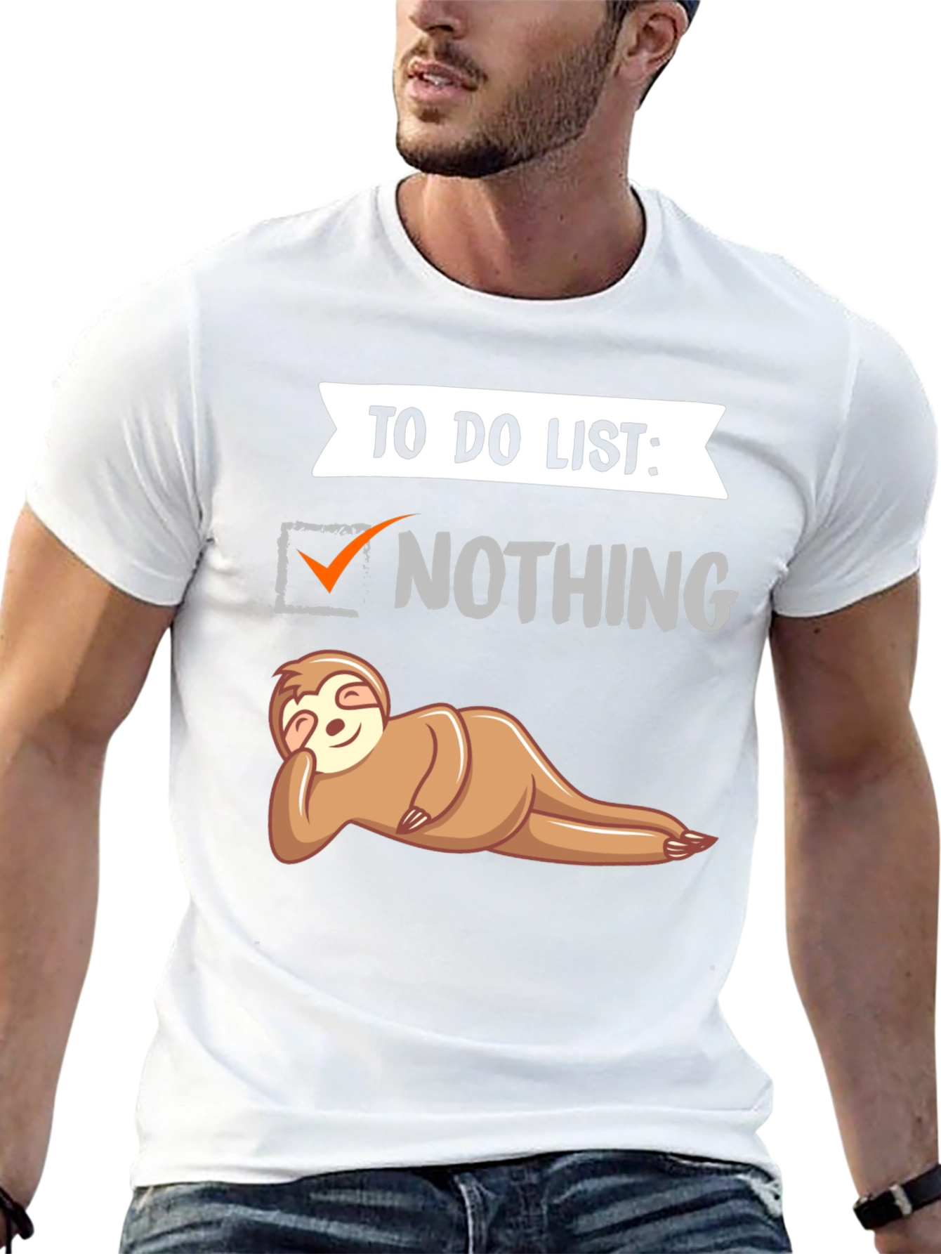 Black Lazy Sloth To-Do List T-Shirt - Funny Graphic Tee view 13