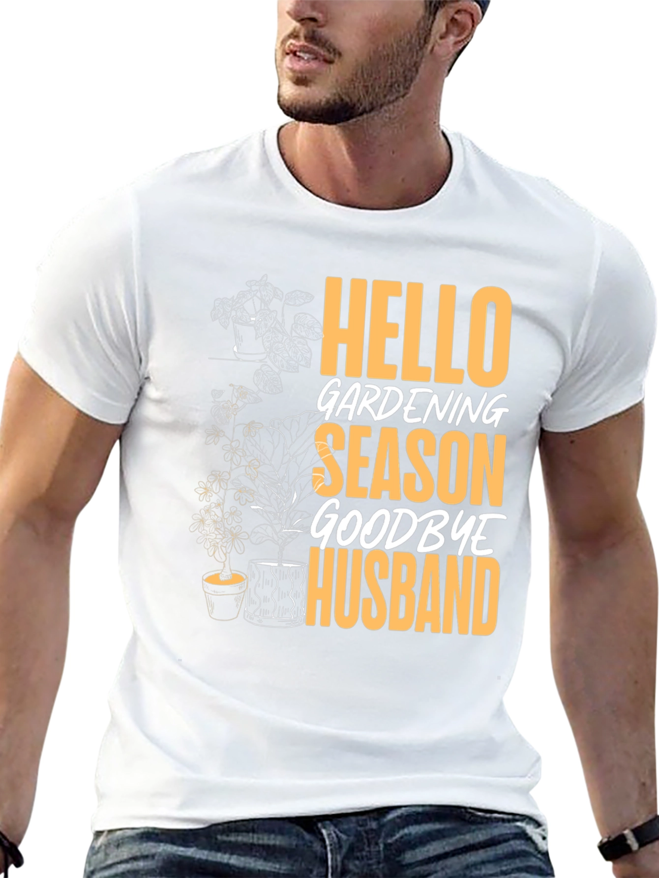 Black Hello Gardening Season Goodbye Husband Tee view 13