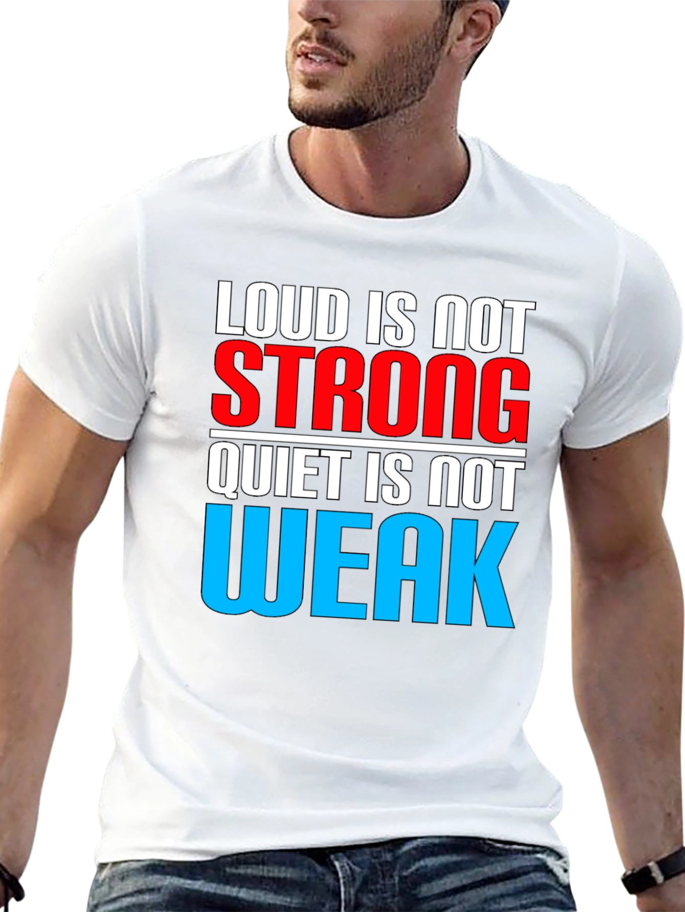 Black Loud is Not Strong Graphic T-Shirt view 13