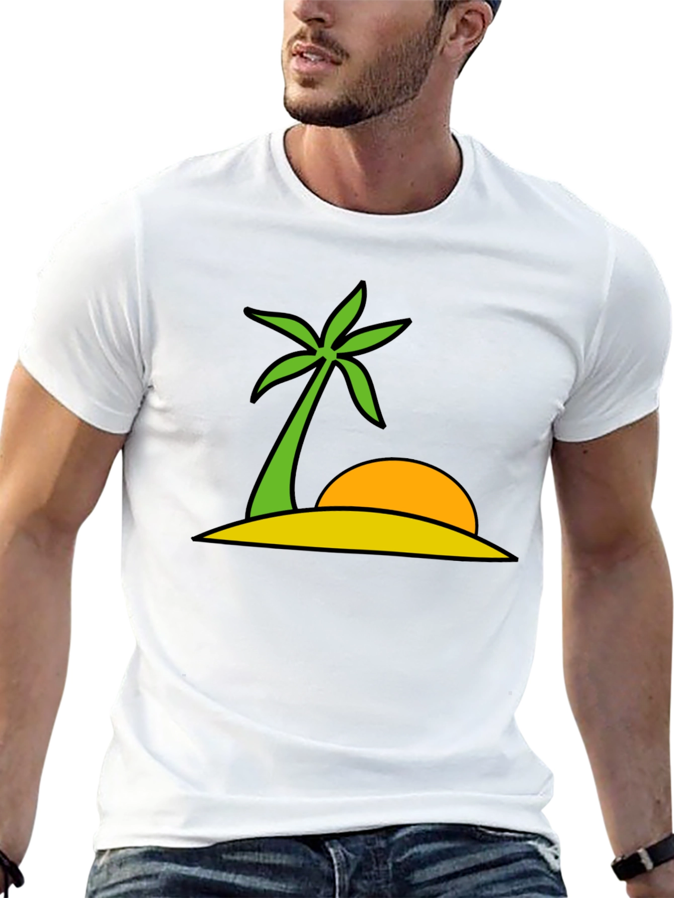 Black Tropical Island Graphic Tee - Summer Vibes view 13