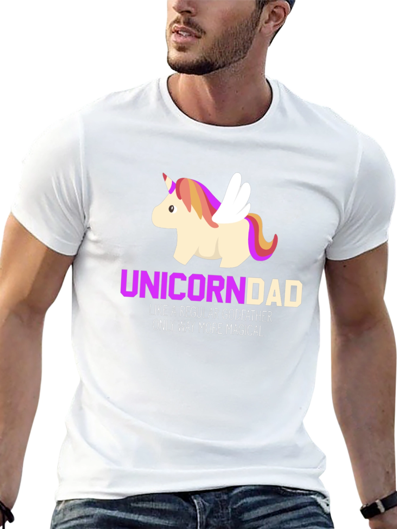 Black Unicorn Dad Magical Godfather T-Shirt view 13