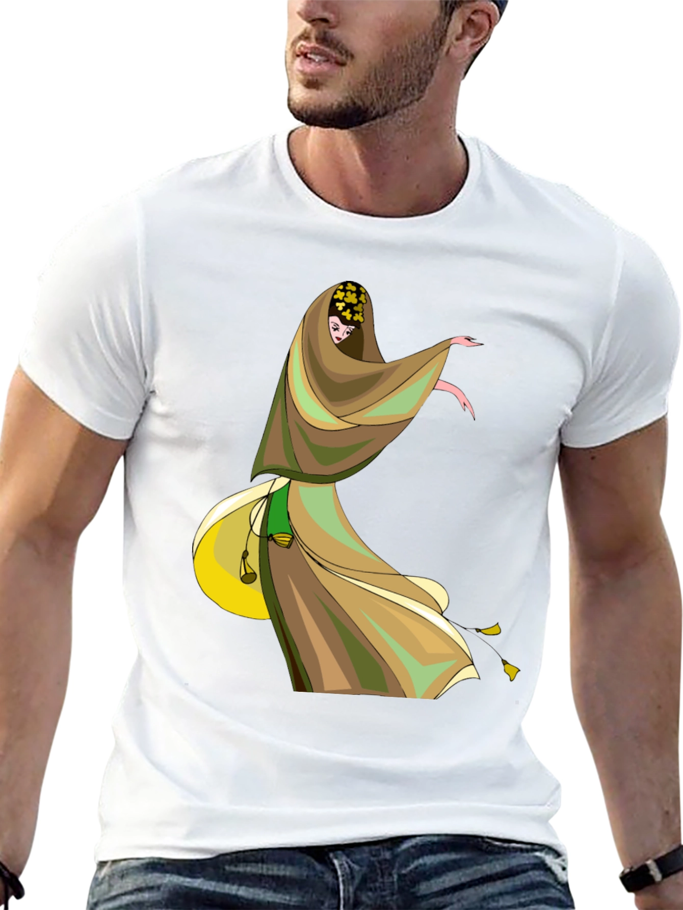 Black Mystic Dancer Graphic Tee - Black Cotton Blend view 13