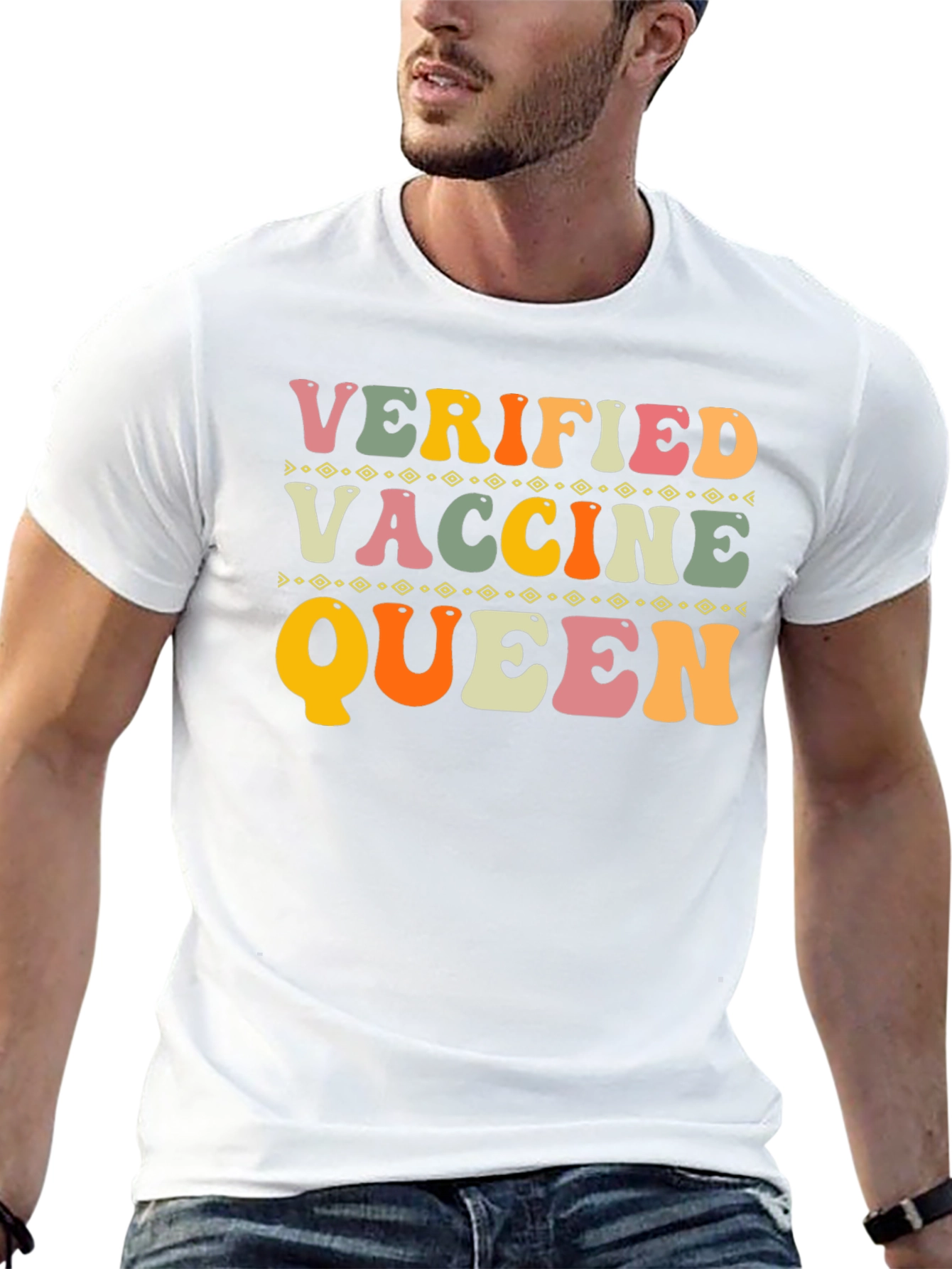 Black Verified Vaccine Queen T-Shirt view 13