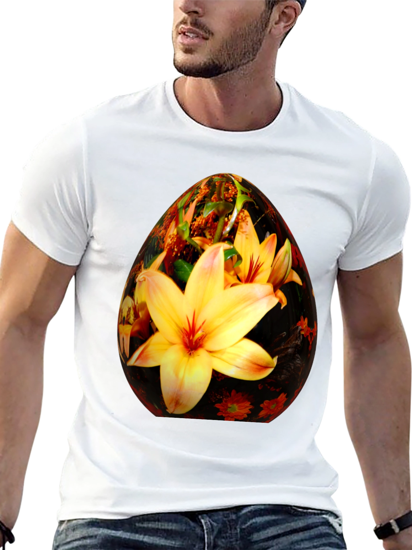 Black Floral Easter Egg Graphic Tee view 13
