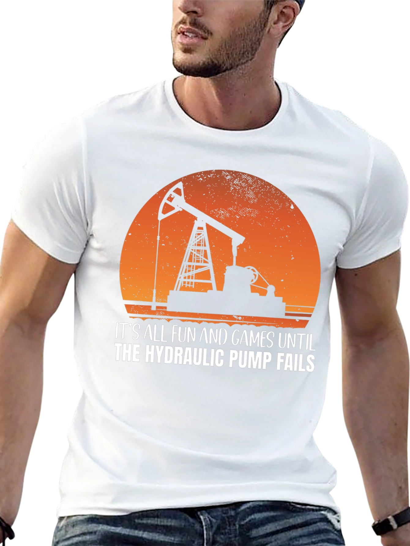 Black Hydraulic Pump Fails Funny T-Shirt view 13