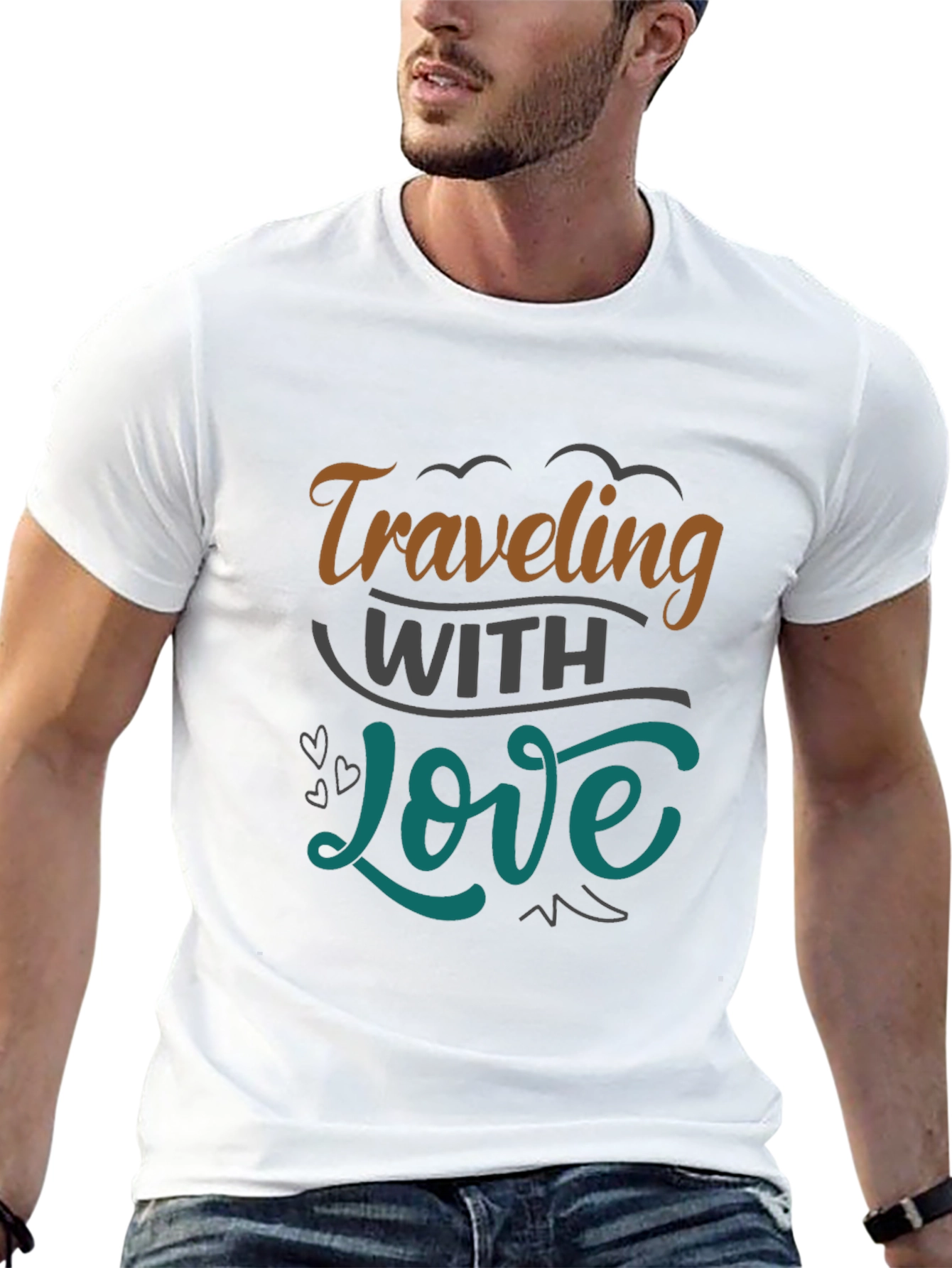 Black Traveling With Love Graphic Tee view 13