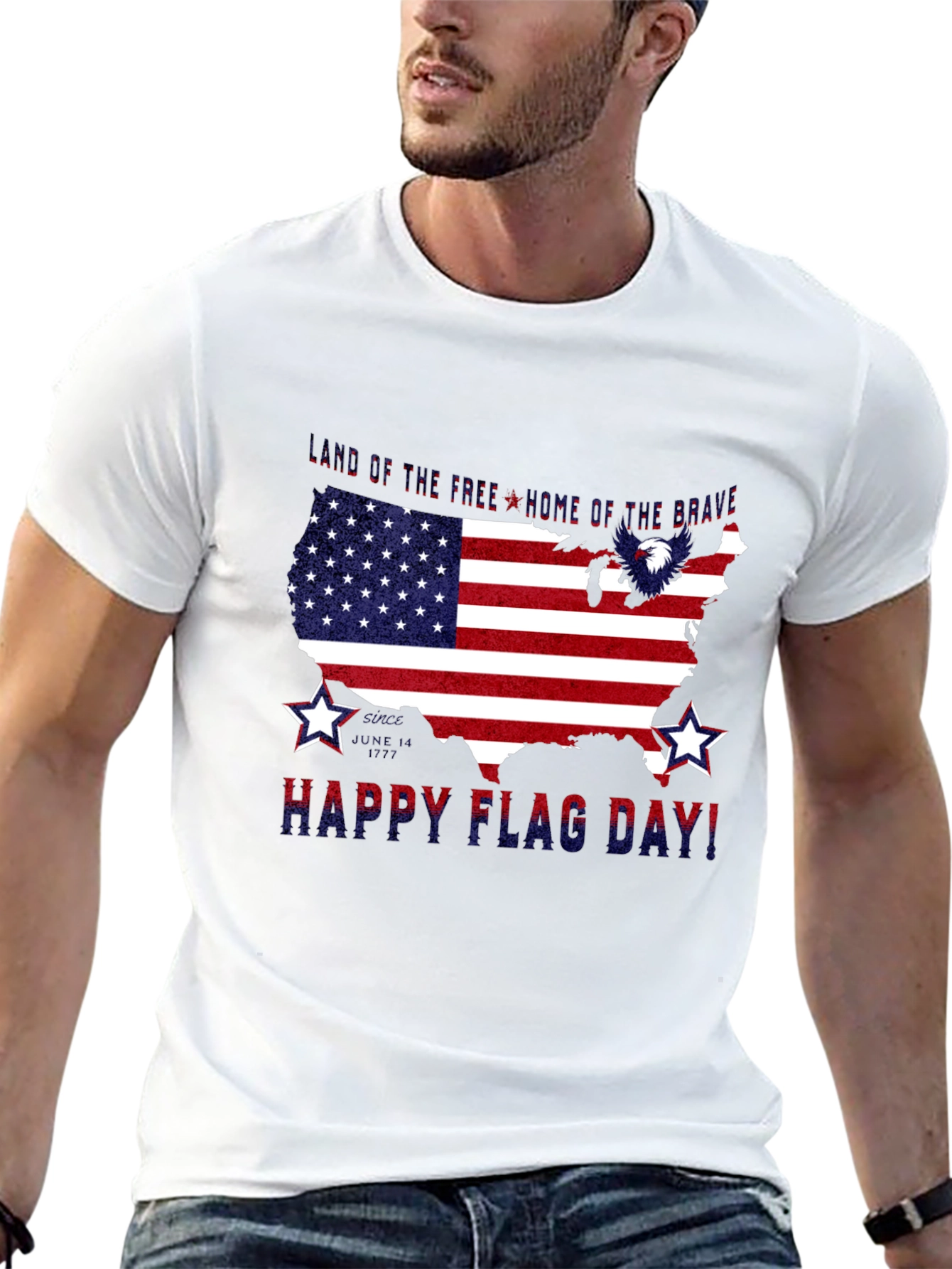 Black Patriotic USA Flag Happy Flag Day T-Shirt view 13