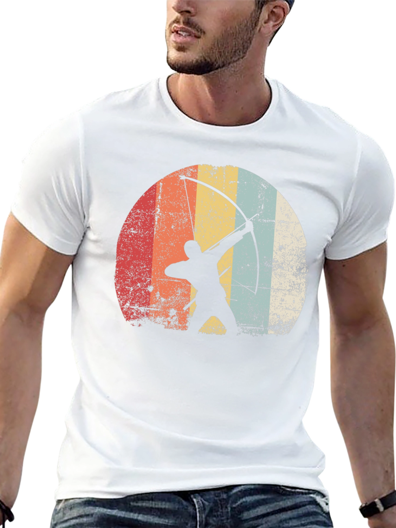 Black Vintage Archer T-Shirt - Retro Style view 13