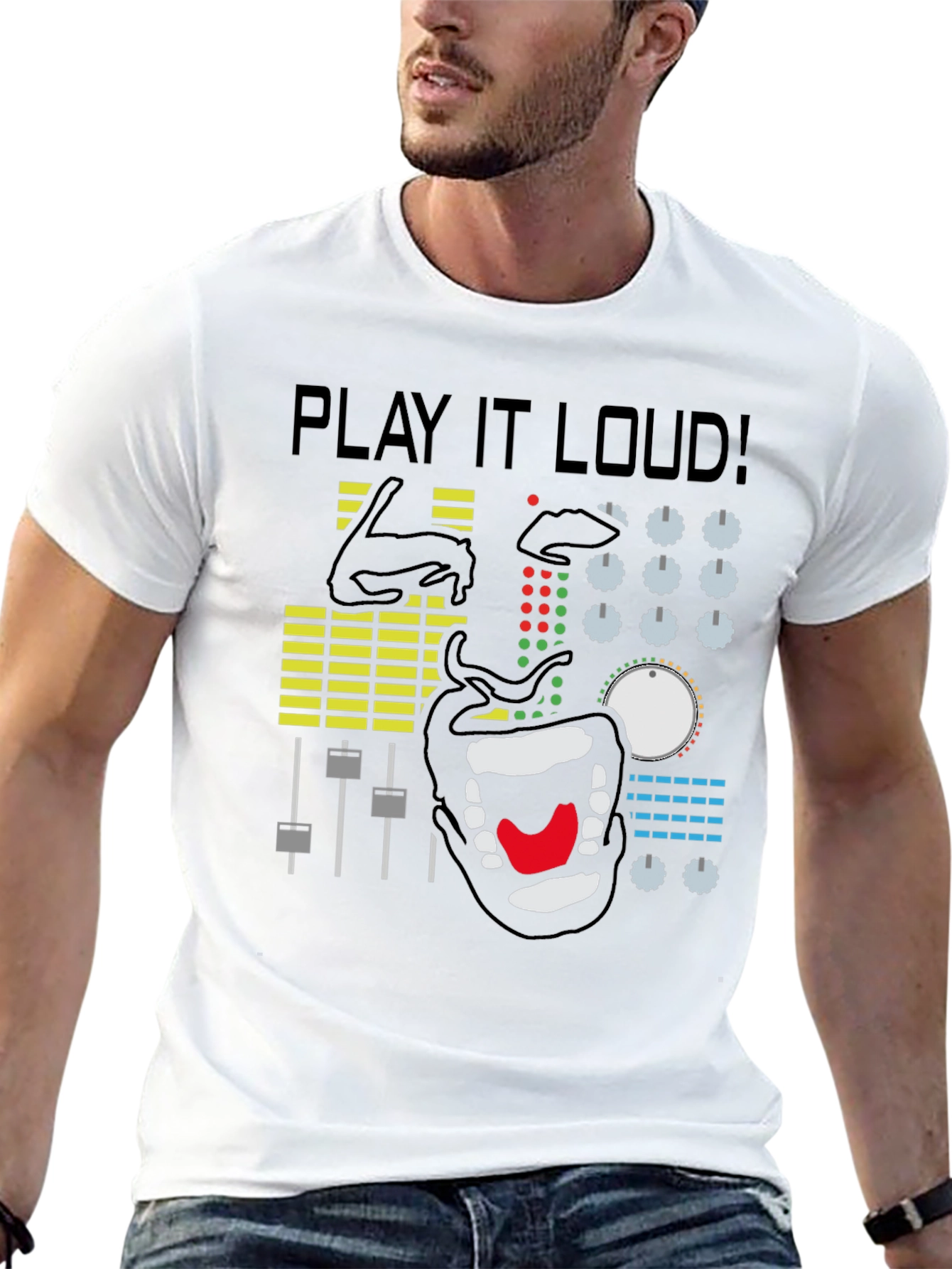 Black Play It Loud Graphic Tee - DJ Mixer Shirt view 13