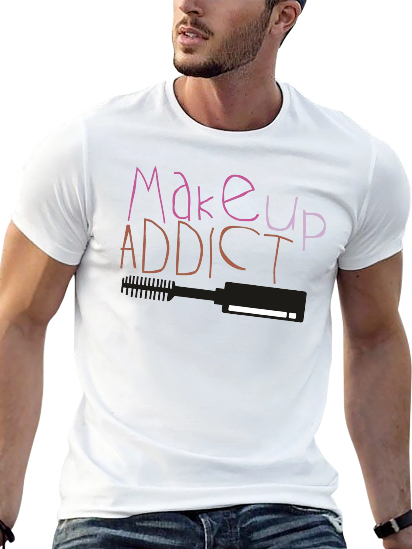 Black Makeup Addict Graphic T-Shirt view 13