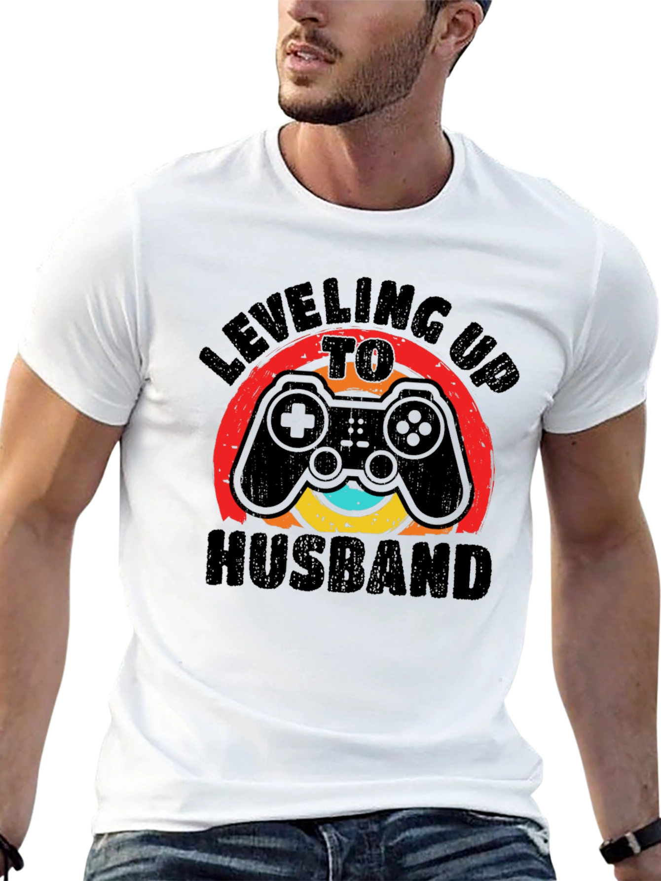 Black Leveling Up to Husband Gamer T-Shirt view 13