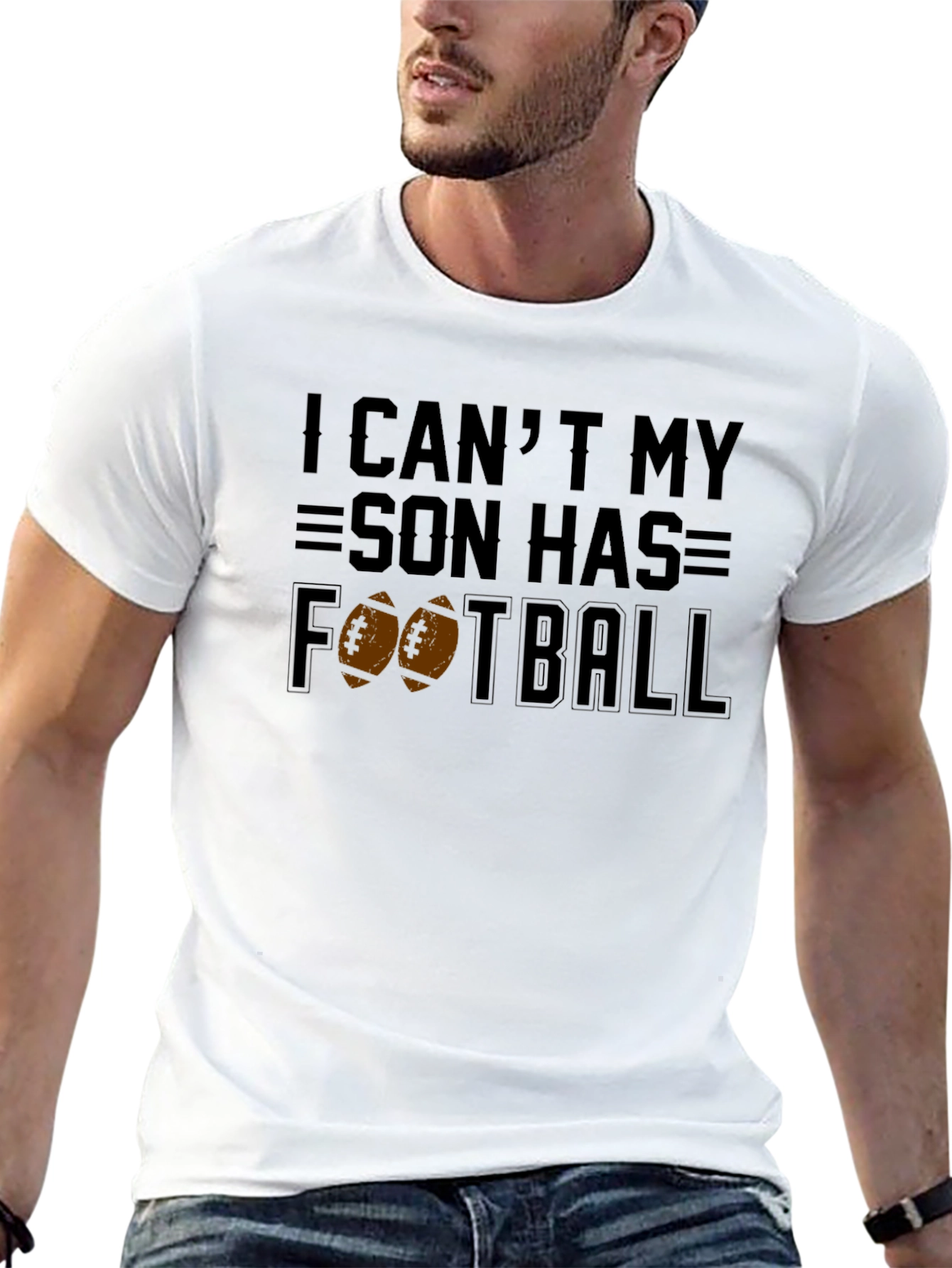 Black Son's Football T-Shirt - Dad's Game Day Tee view 13