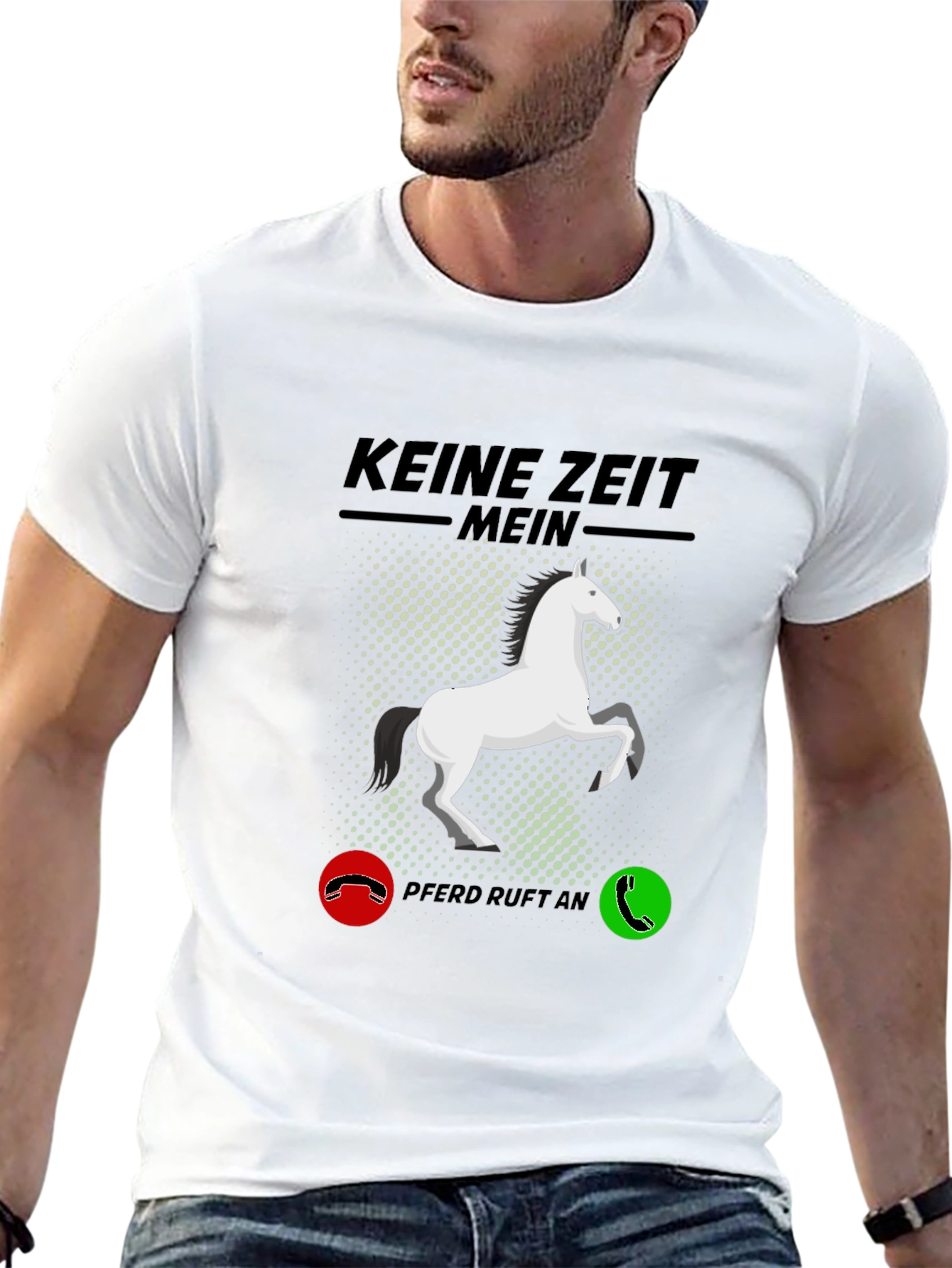 Black Horse Lover T-Shirt - Keine Zeit Mein Pferd Ruft An view 13
