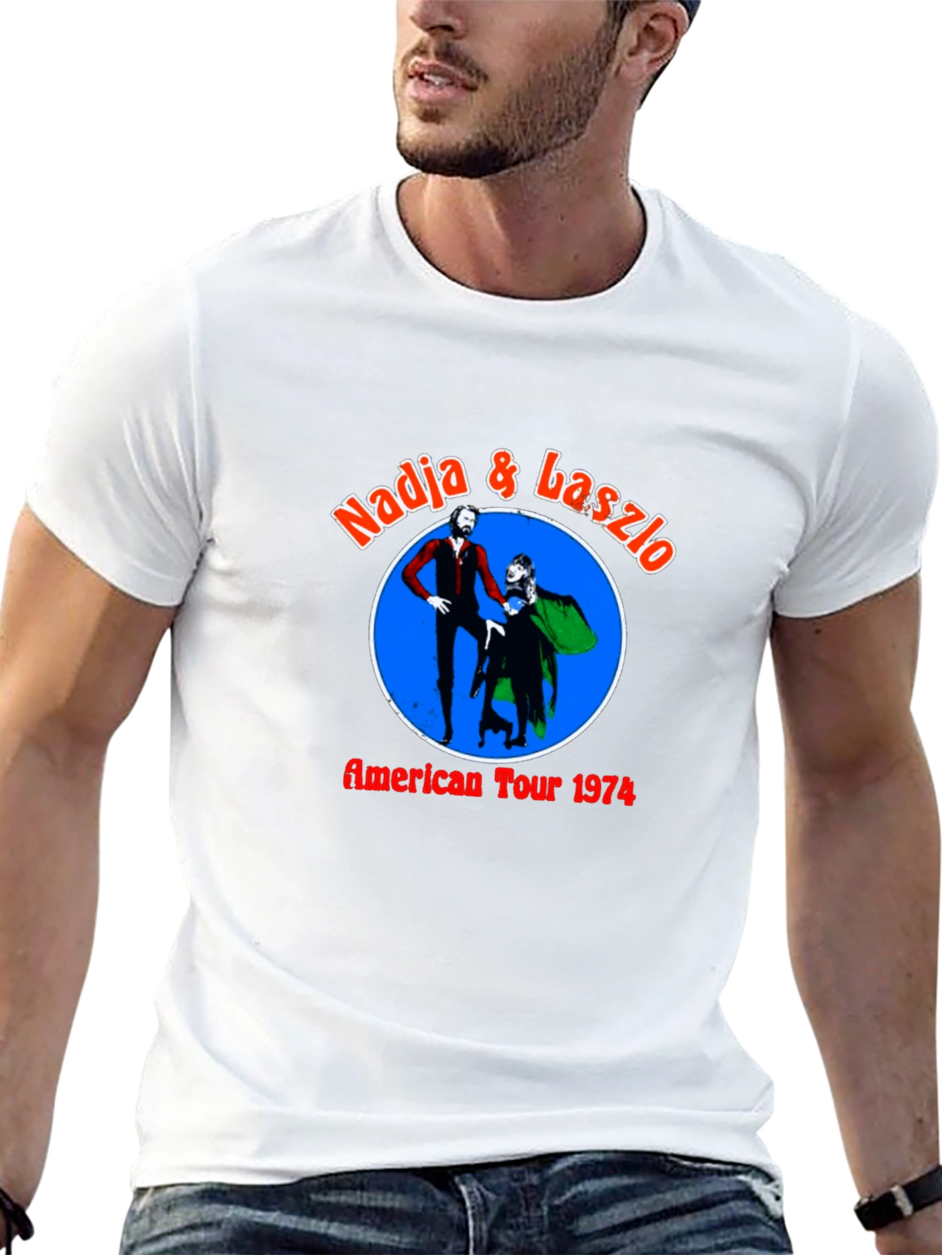 Black Nadja & Laszlo American Tour 1974 Black T-Shirt view 13