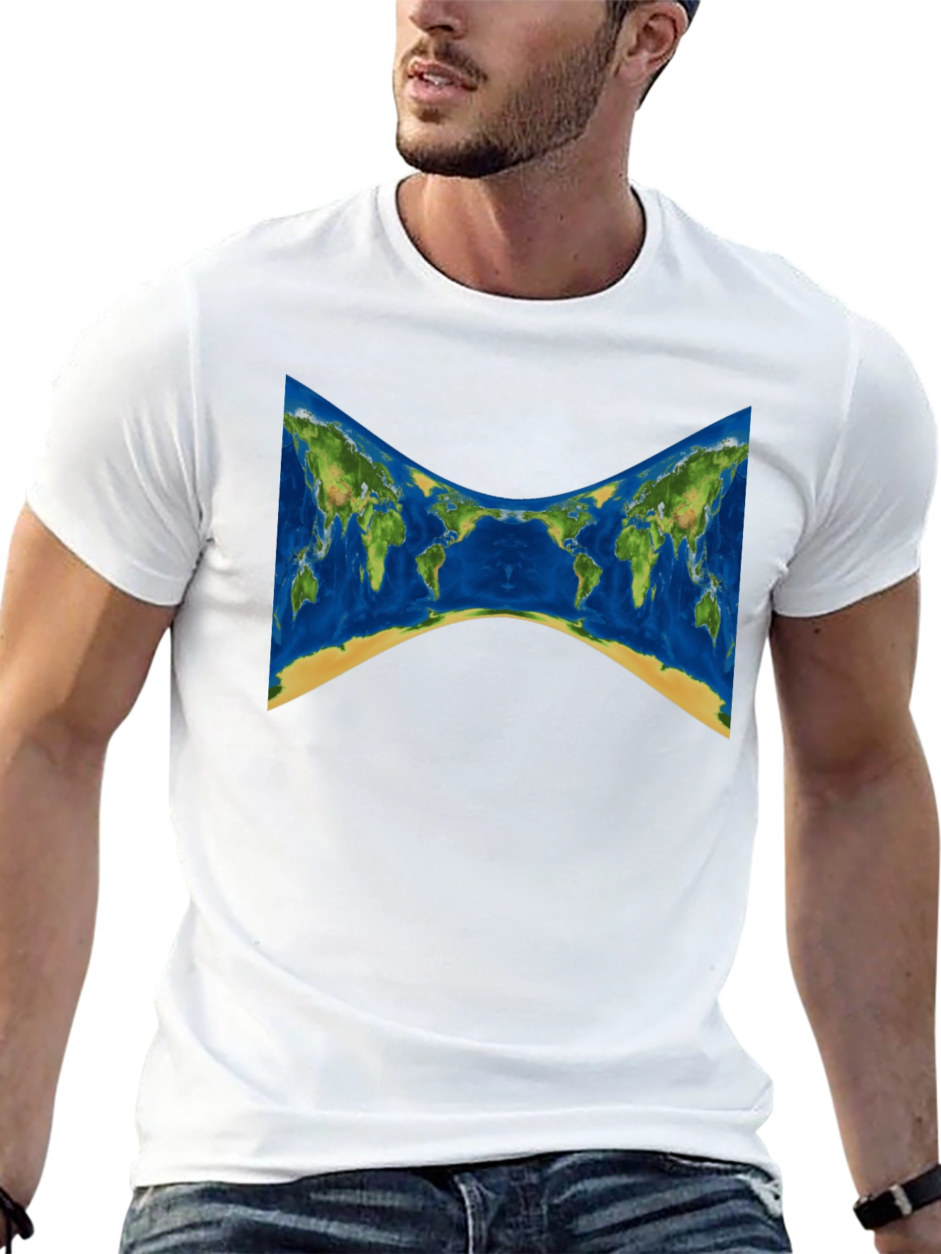 Black World Map Graphic Tee - Stylish Black T-Shirt view 13
