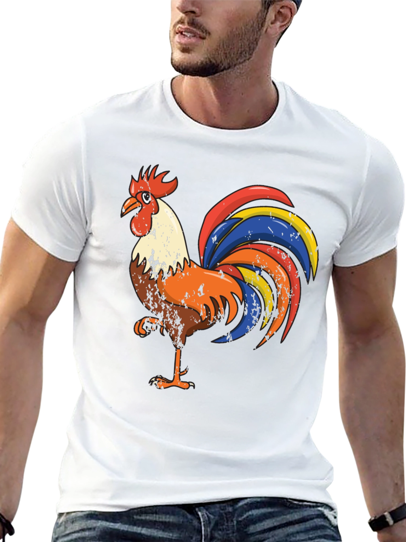 Black Rooster Graphic Tee - Men's Black T-Shirt view 13